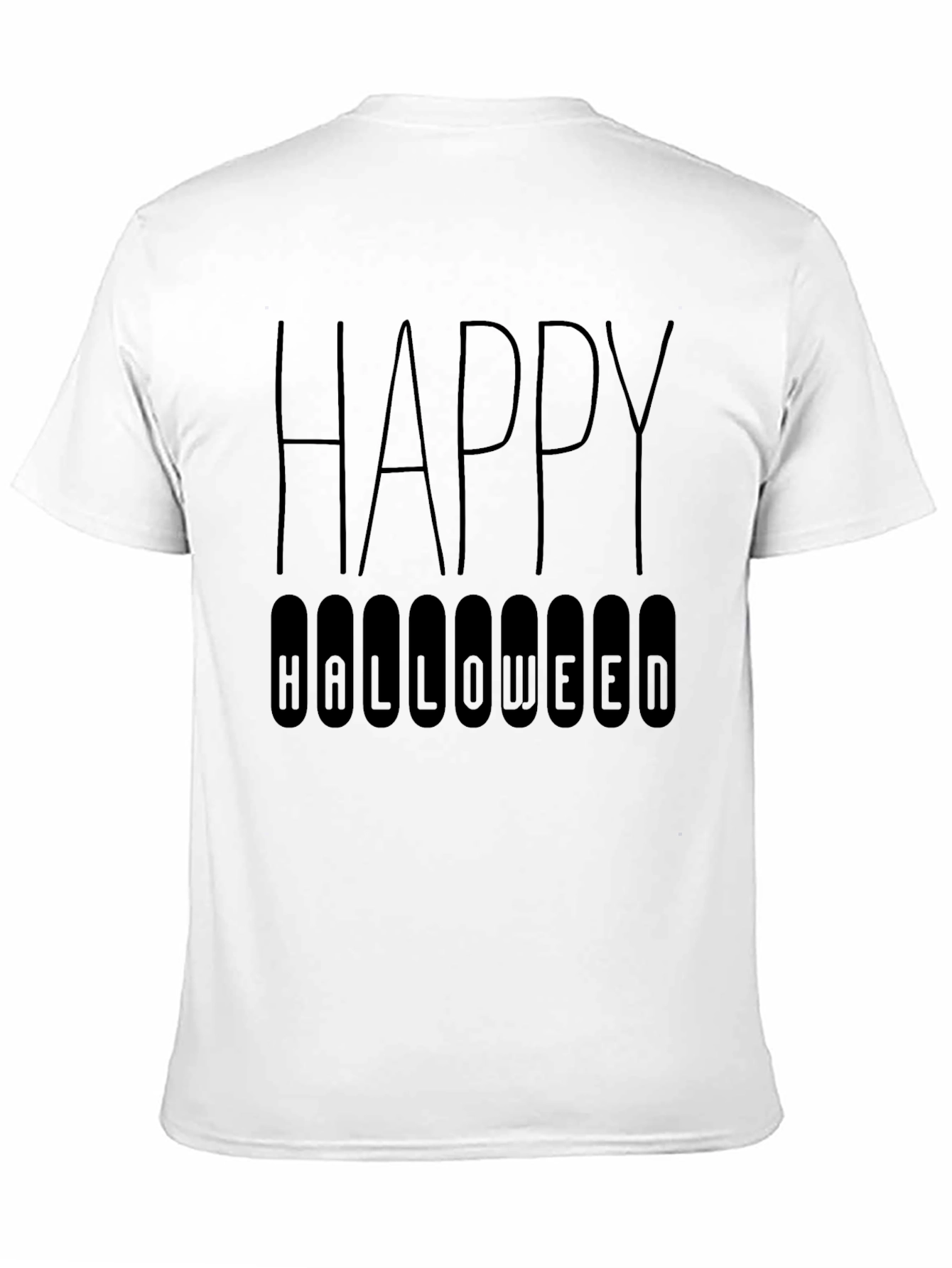 Happy Halloween Graphic Tee - Black Cotton Shirt