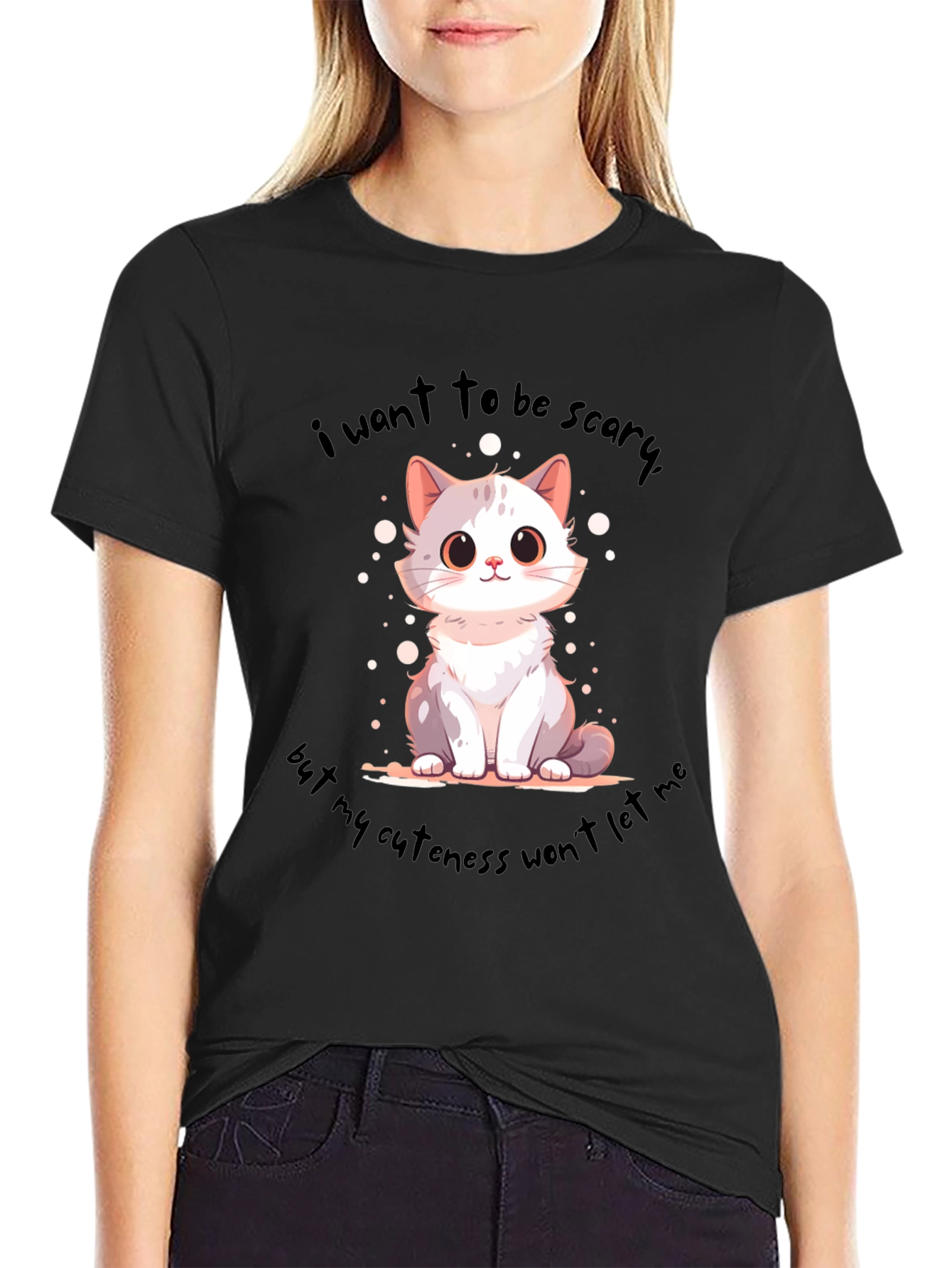 Cute Cat T-Shirt: I Want to be Scary