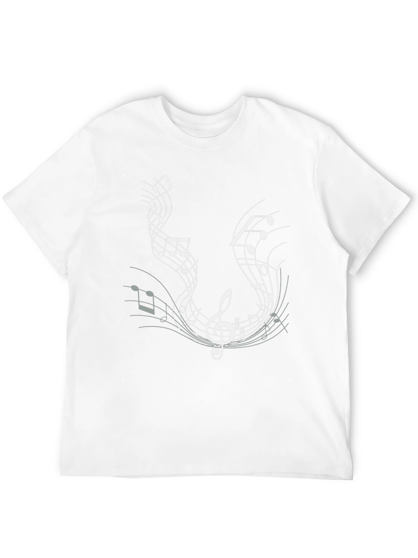 Music Notes Graphic Tee - Black Cotton T-Shirt