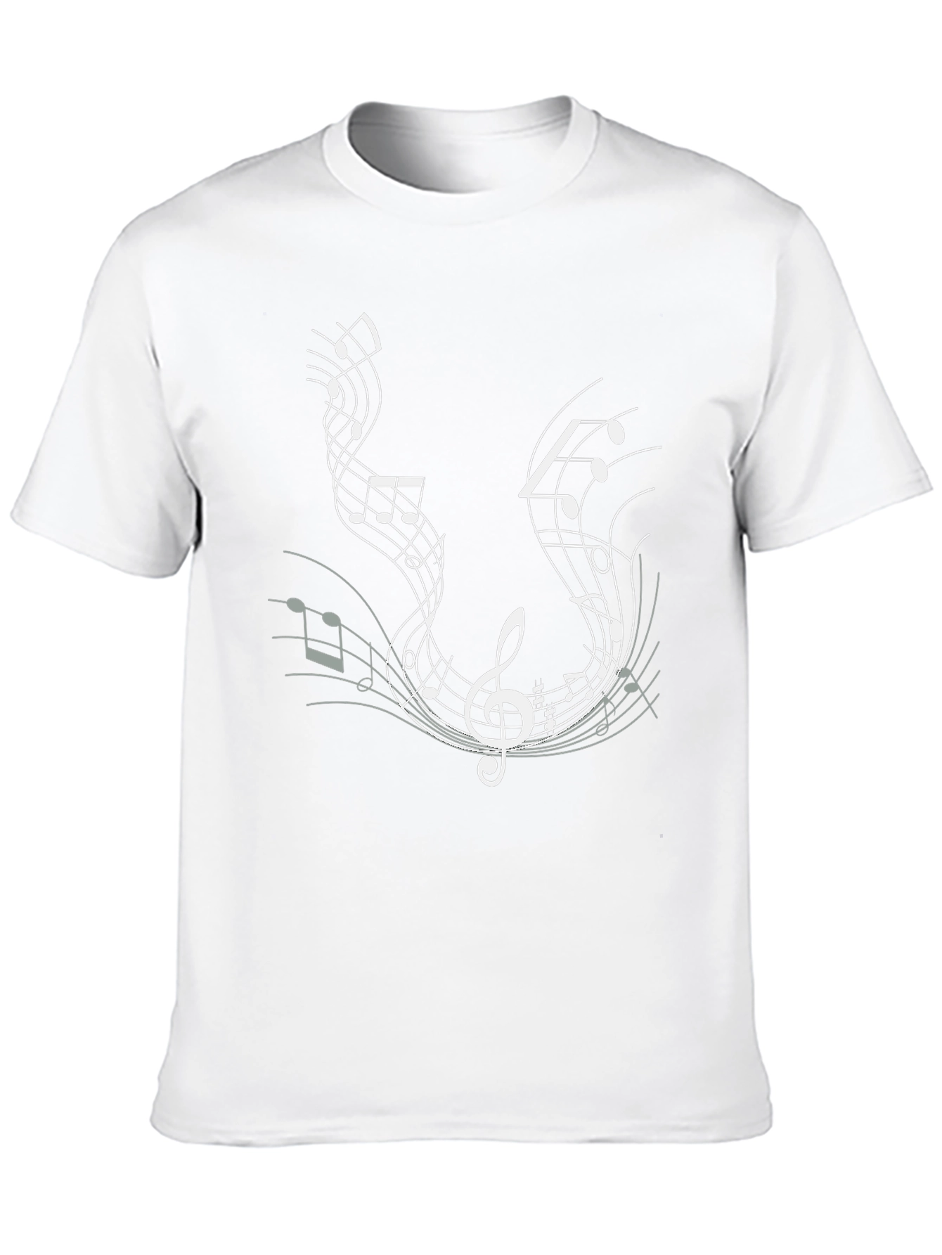 Music Notes Graphic Tee - Black Cotton T-Shirt