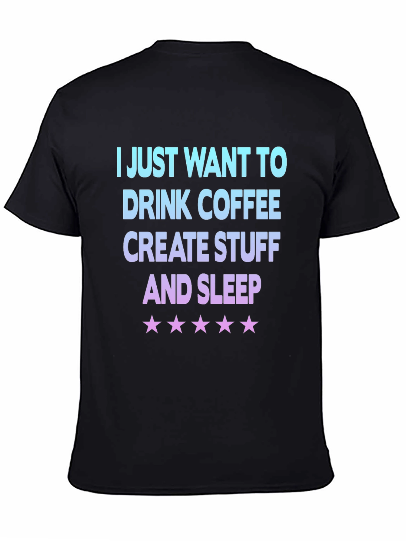 Coffee Create Sleep Graphic Tee - Black Cotton Blend