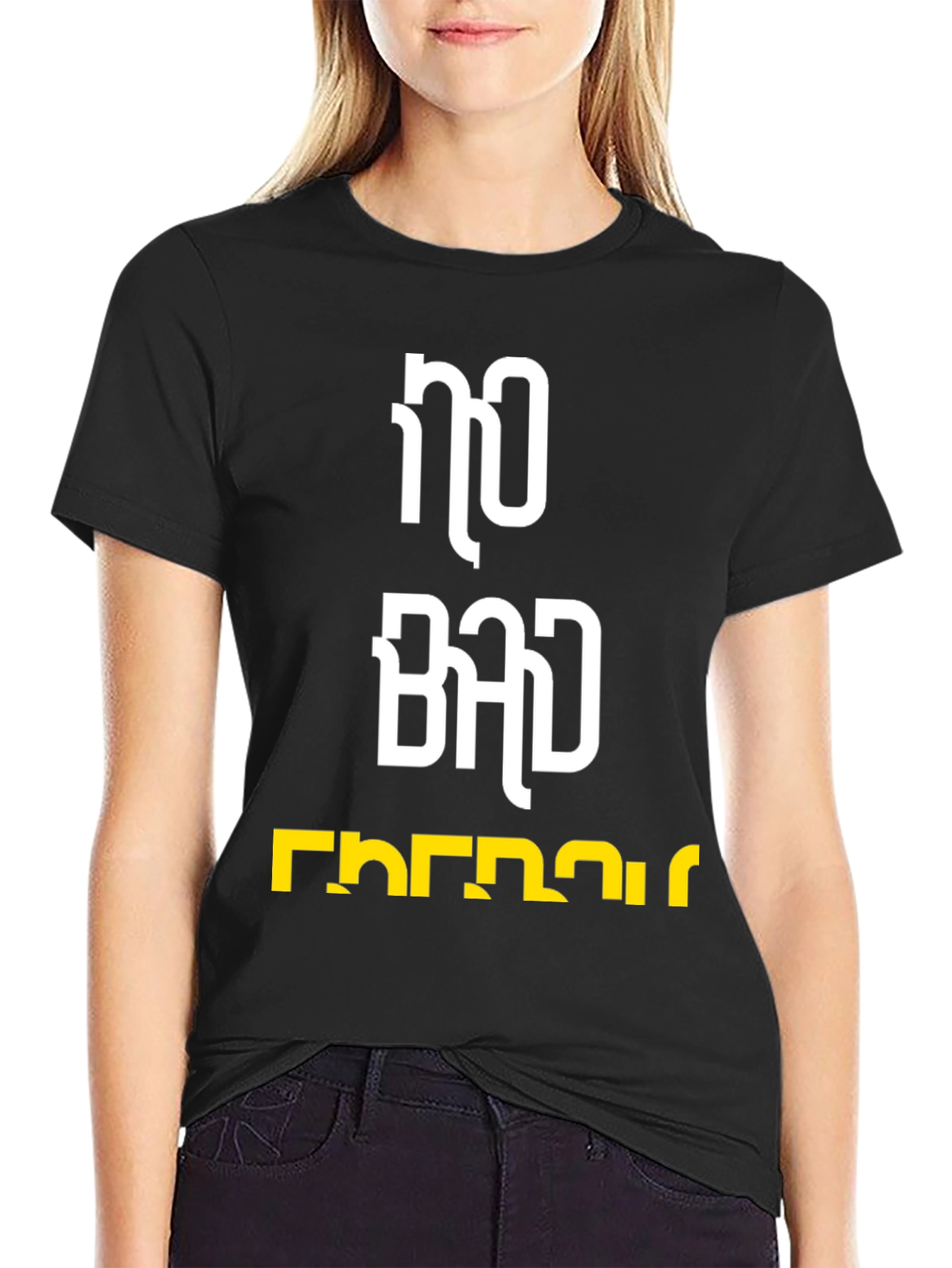 No Bad Energy Black Graphic T-Shirt