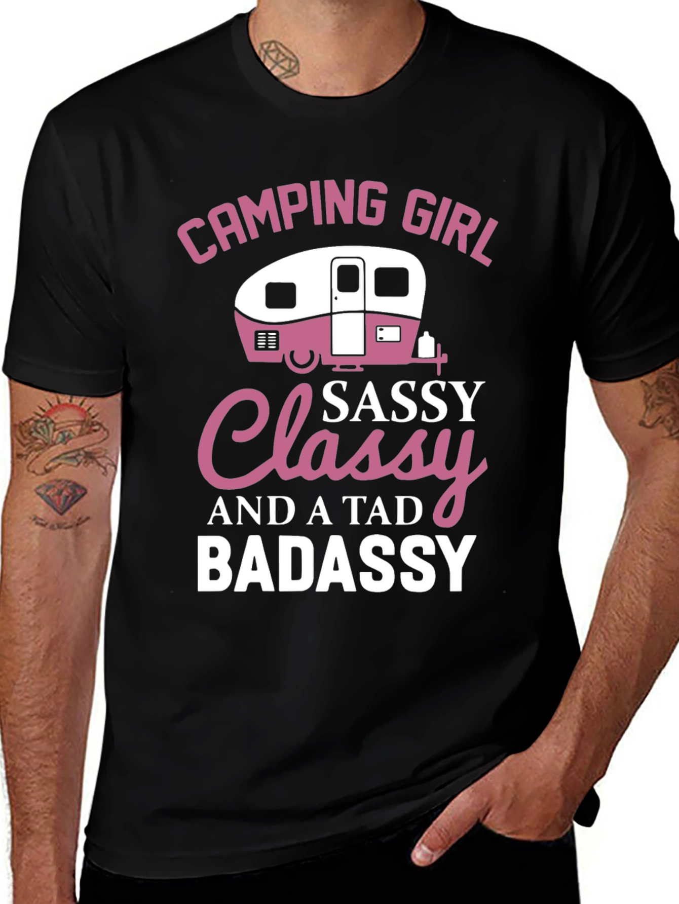 Camping Girl Sassy Classy Badassy T-Shirt