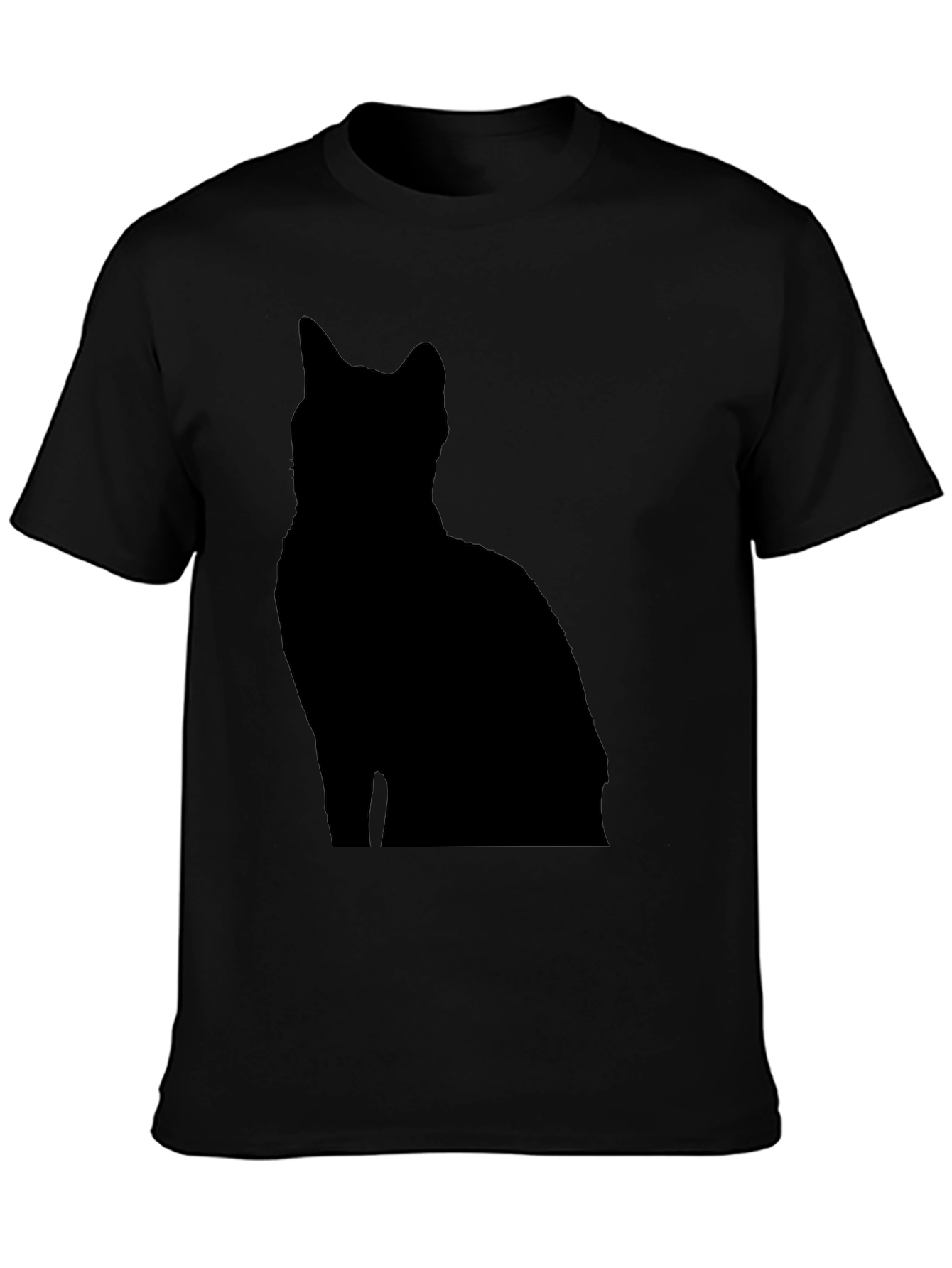 Mens Black Cat Silhouette Graphic Tee