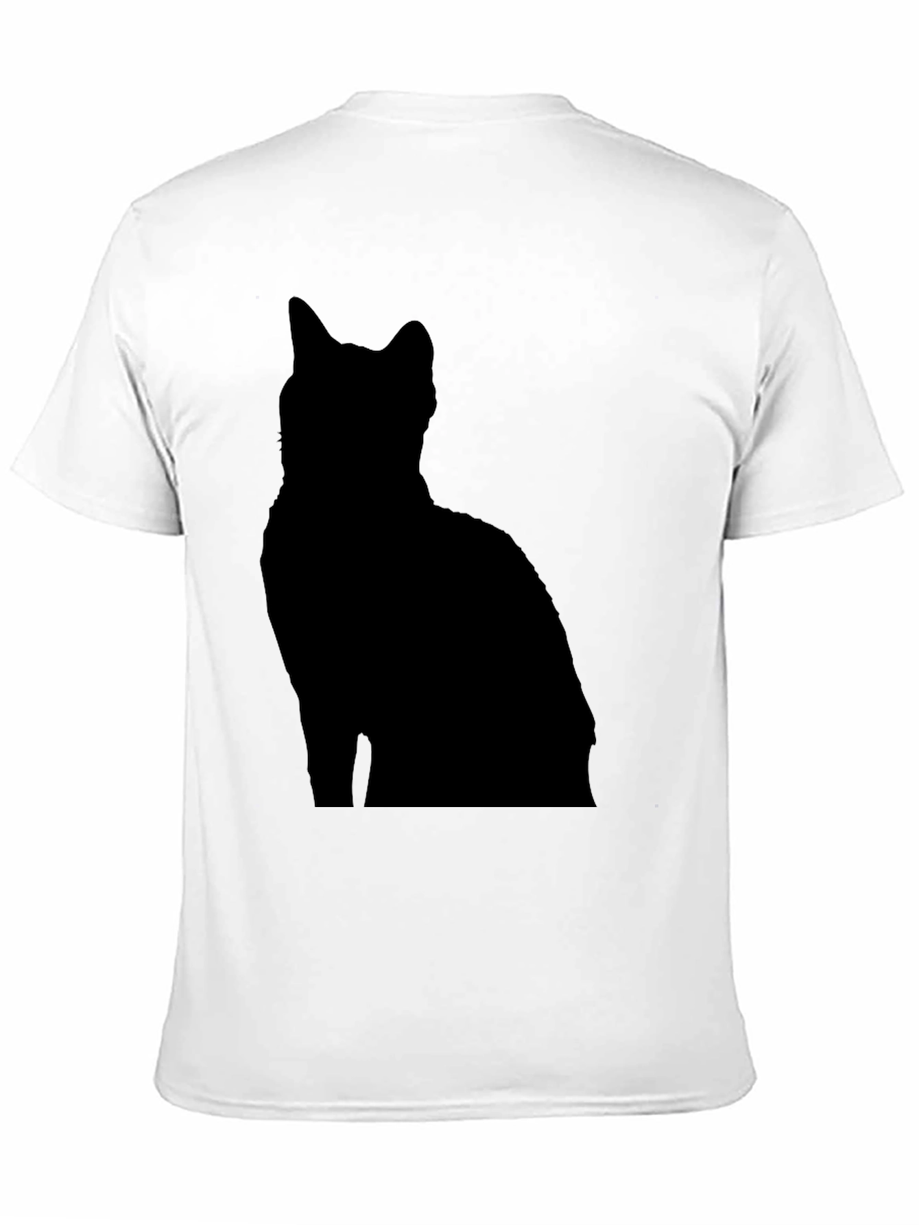 Mens Black Cat Silhouette Graphic Tee