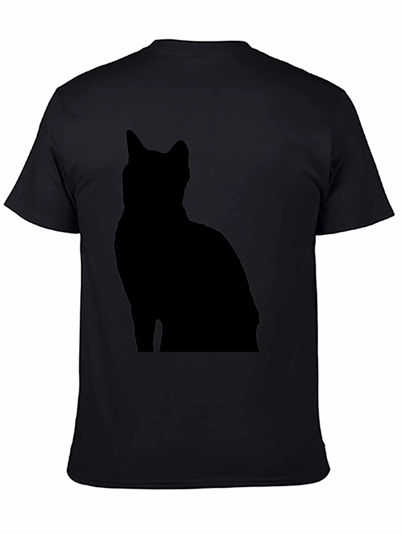 Mens Black Cat Silhouette Graphic Tee