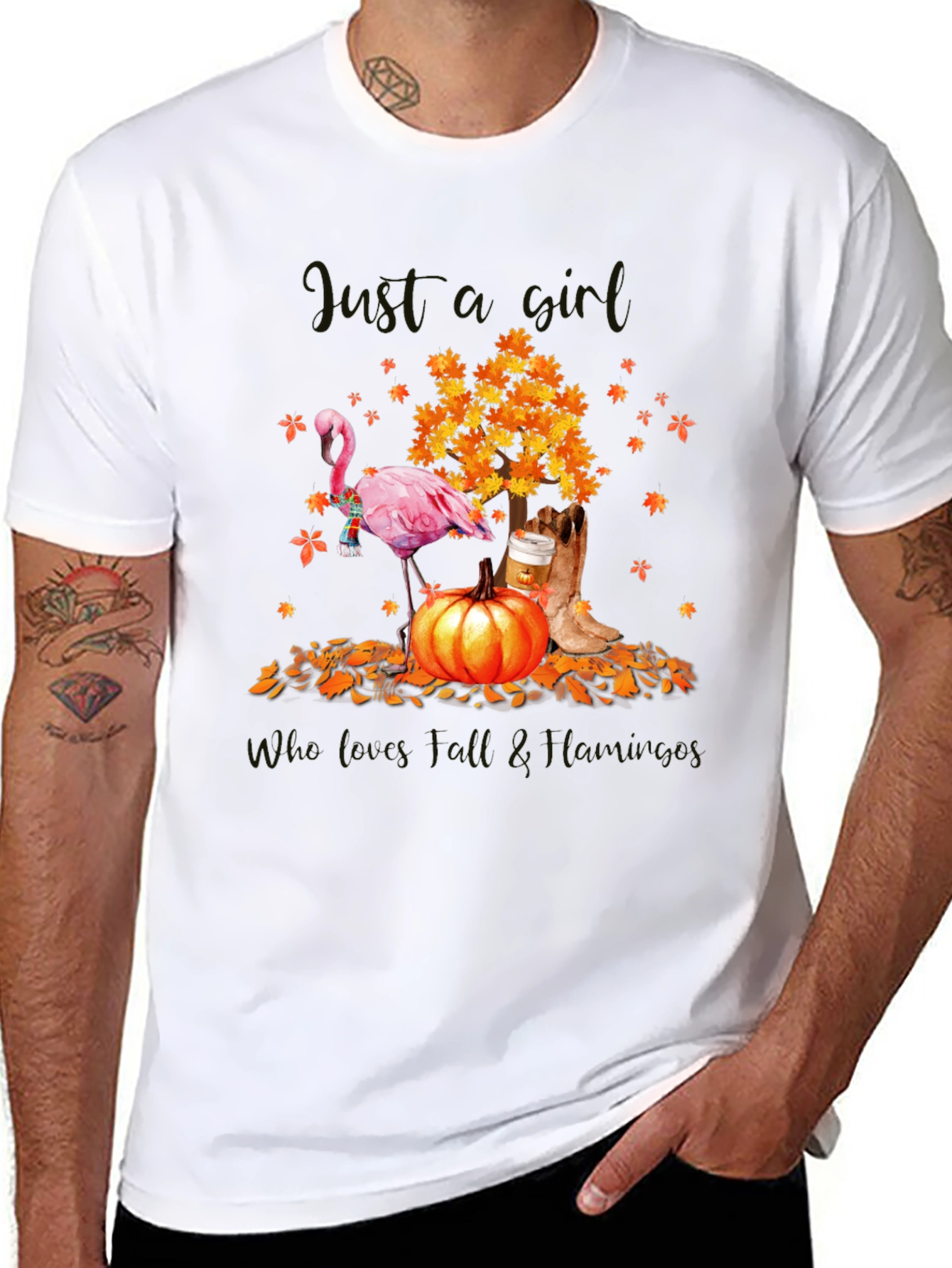 Fall Flamingo Graphic Tee