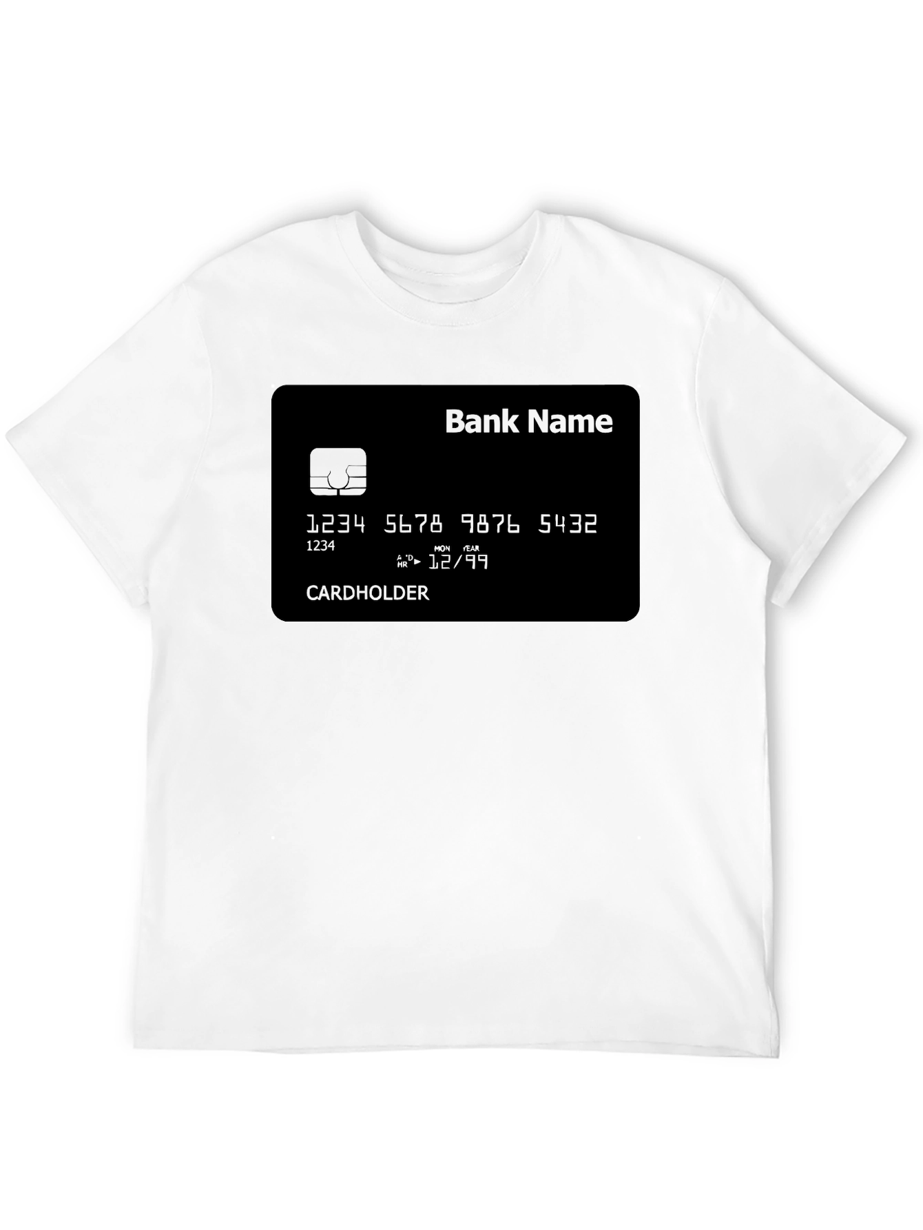 Novelty Credit Card Design Black T-Shirt