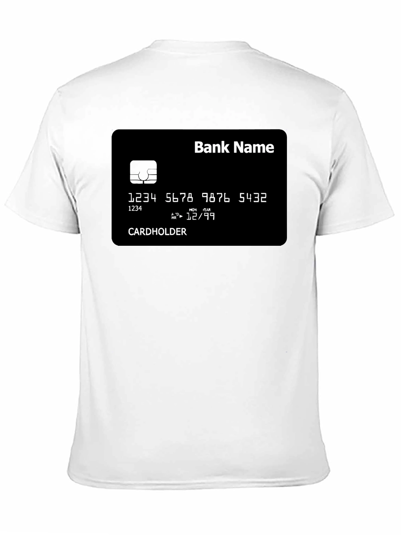 Novelty Credit Card Design Black T-Shirt