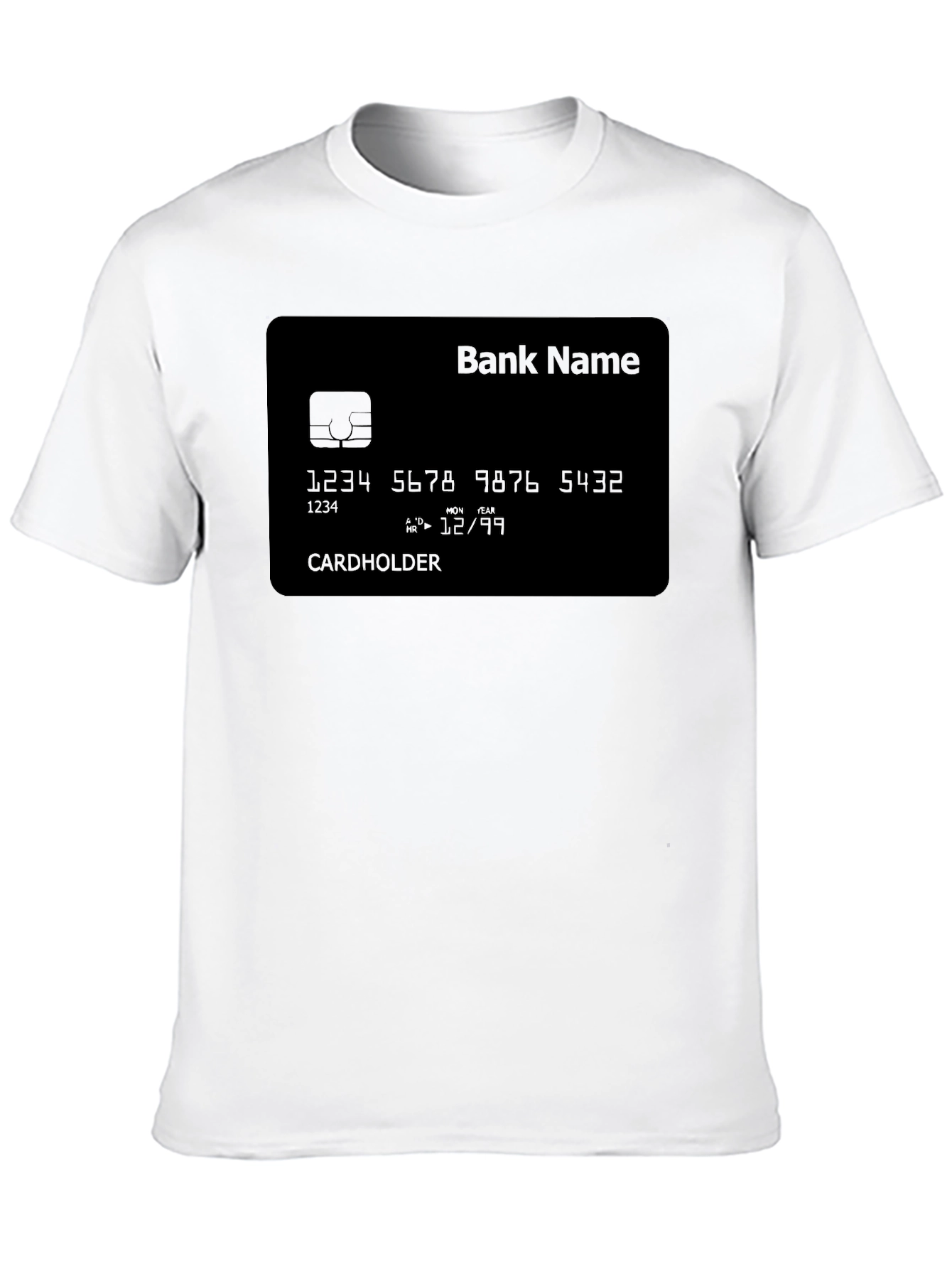 Novelty Credit Card Design Black T-Shirt