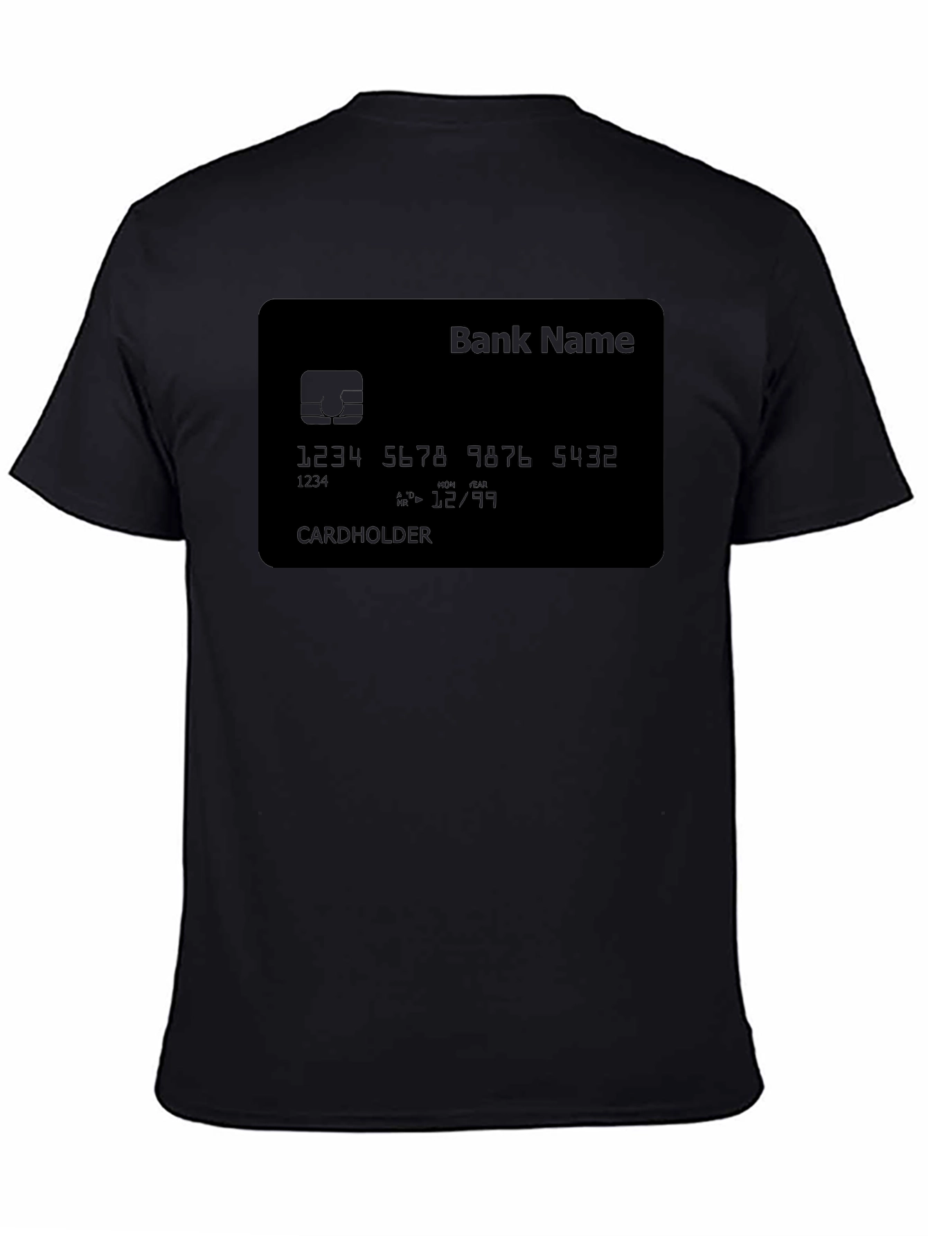 Novelty Credit Card Design Black T-Shirt