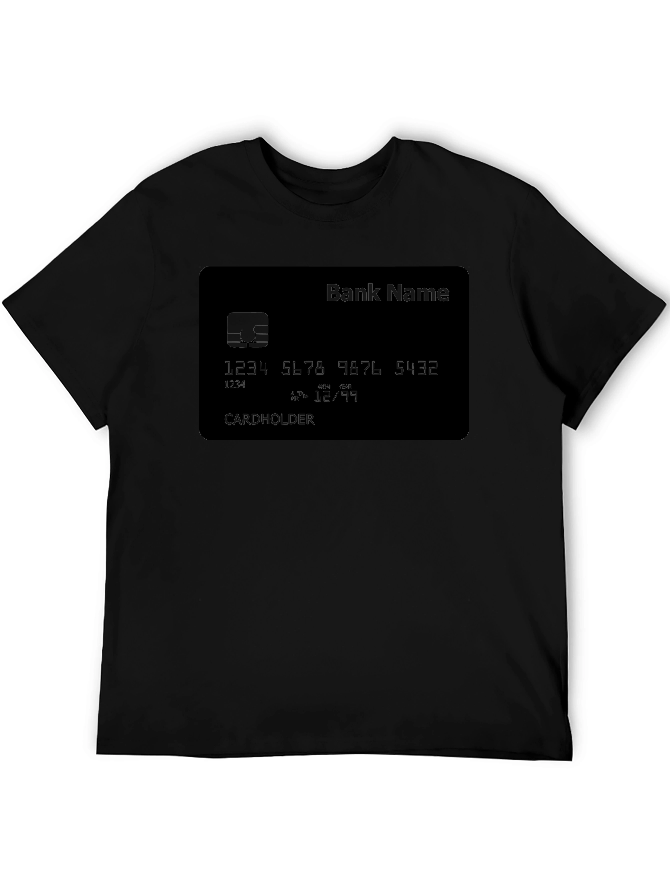 Novelty Credit Card Design Black T-Shirt