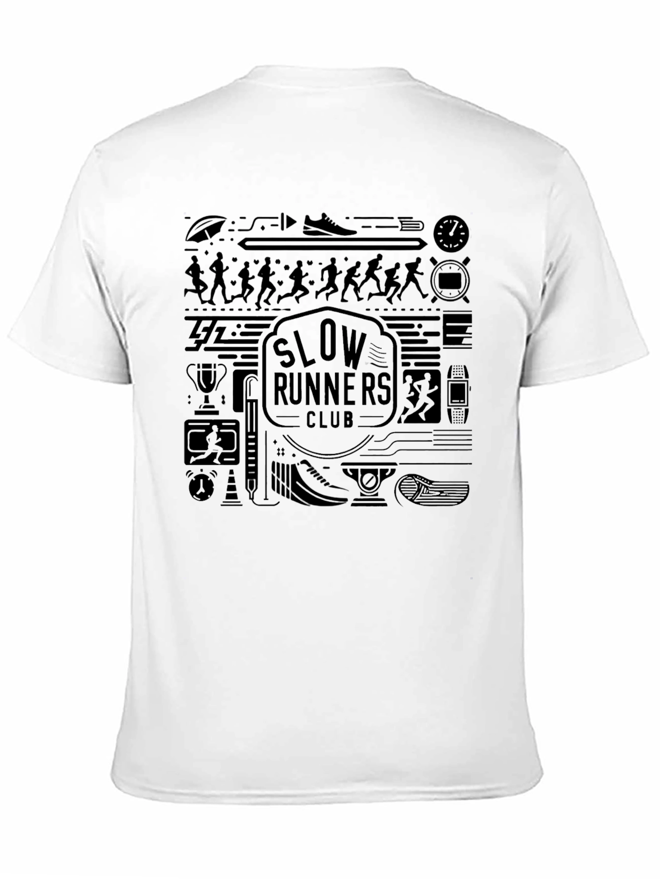 Slow Runners Club Graphic Tee - Black Cotton Blend