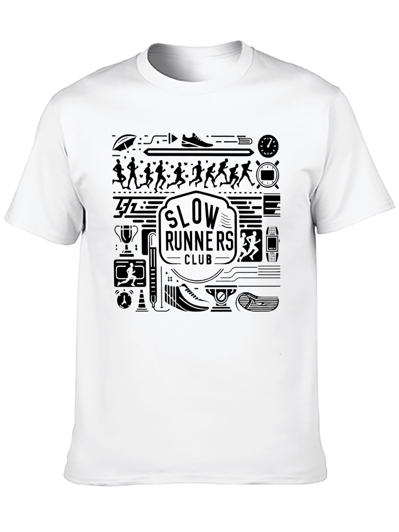 Slow Runners Club Graphic Tee - Black Cotton Blend
