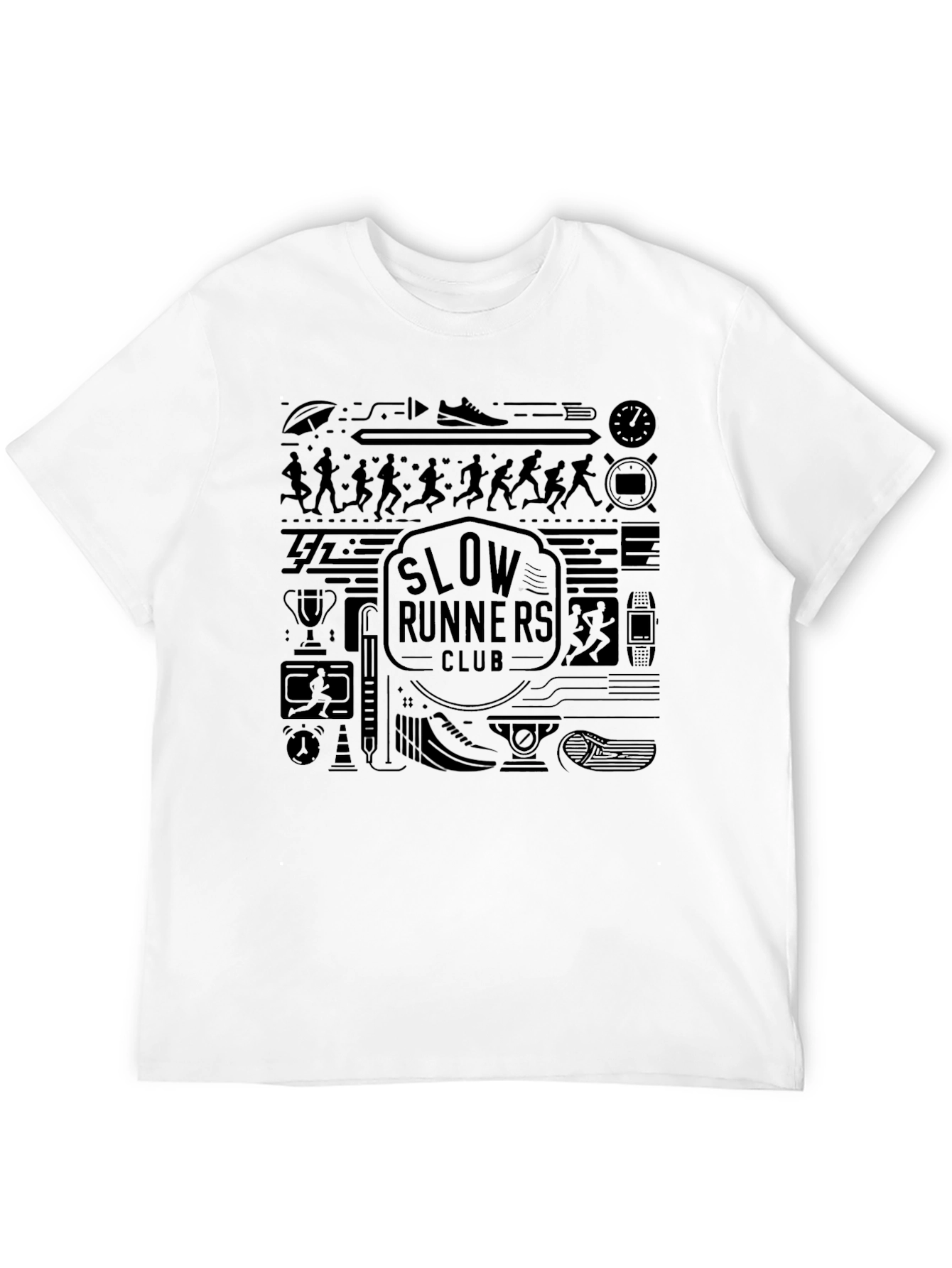 Slow Runners Club Graphic Tee - Black Cotton Blend
