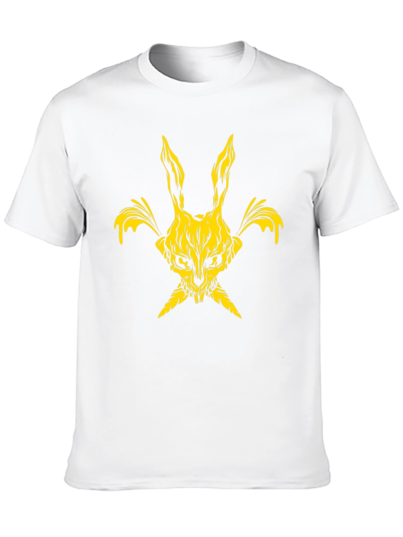 Skull Rabbit Graphic Tee - Black Cotton Blend