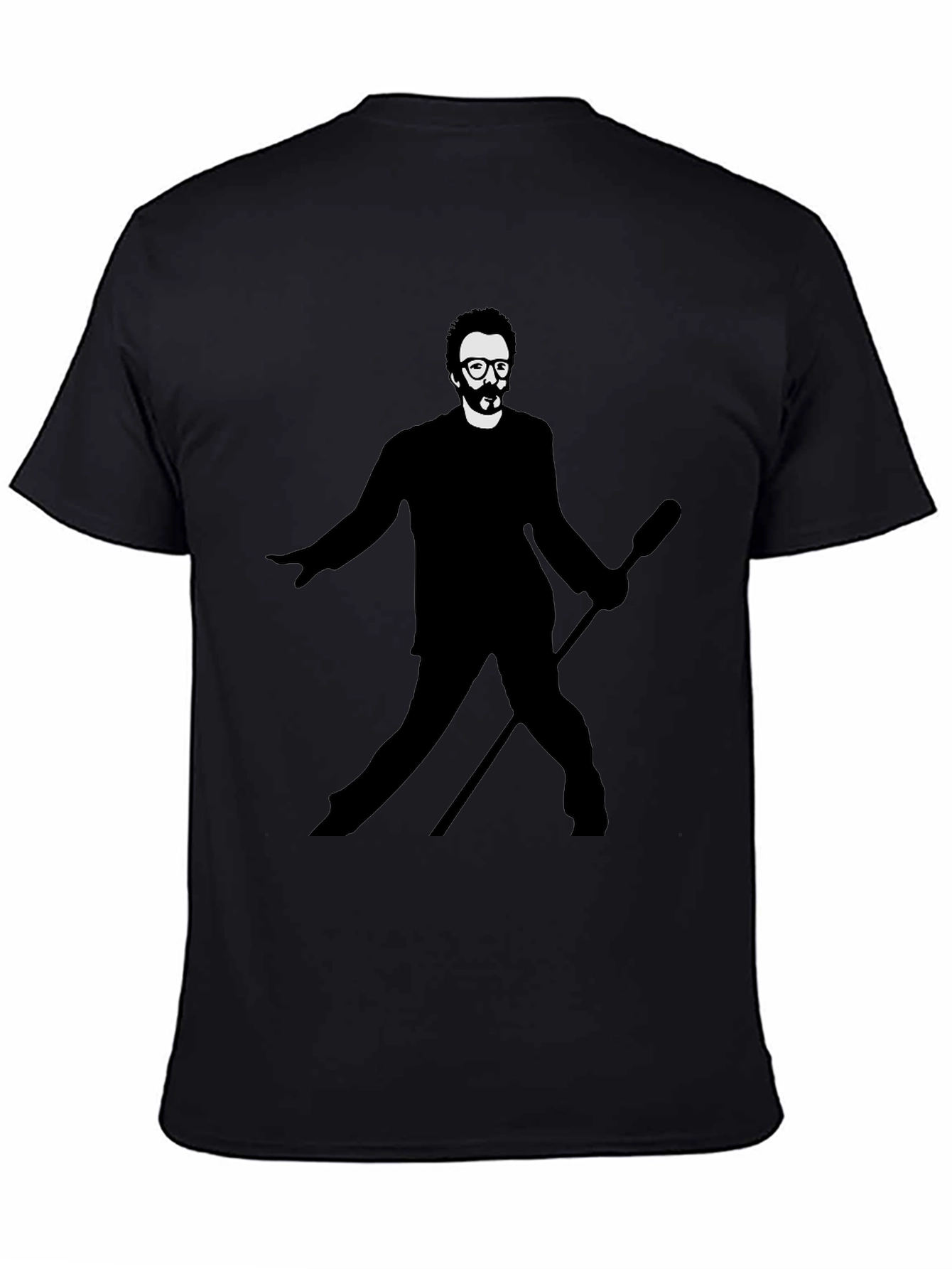 Mens Black T-Shirt - Silhouetted Figure Graphic Tee