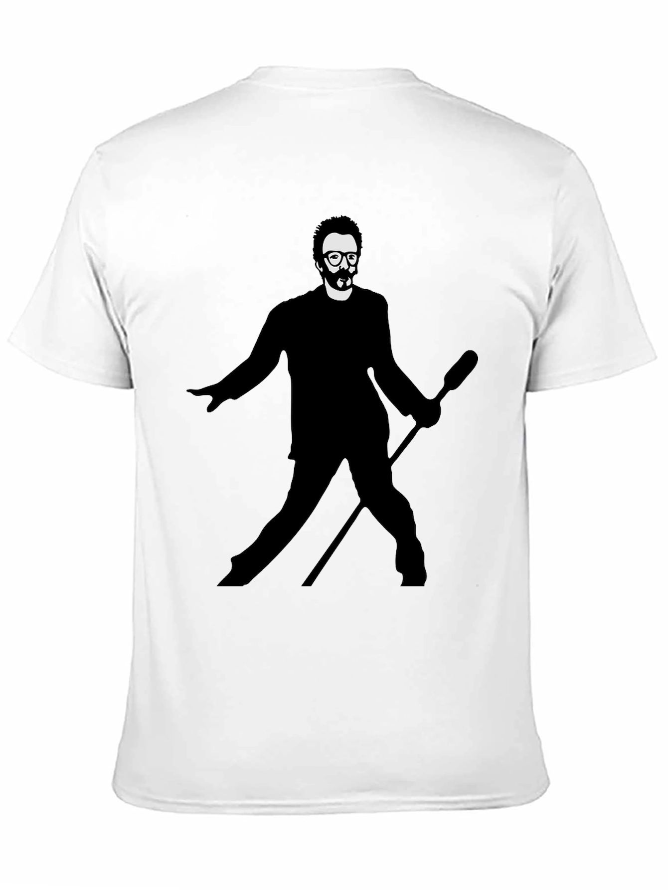 Mens Black T-Shirt - Silhouetted Figure Graphic Tee