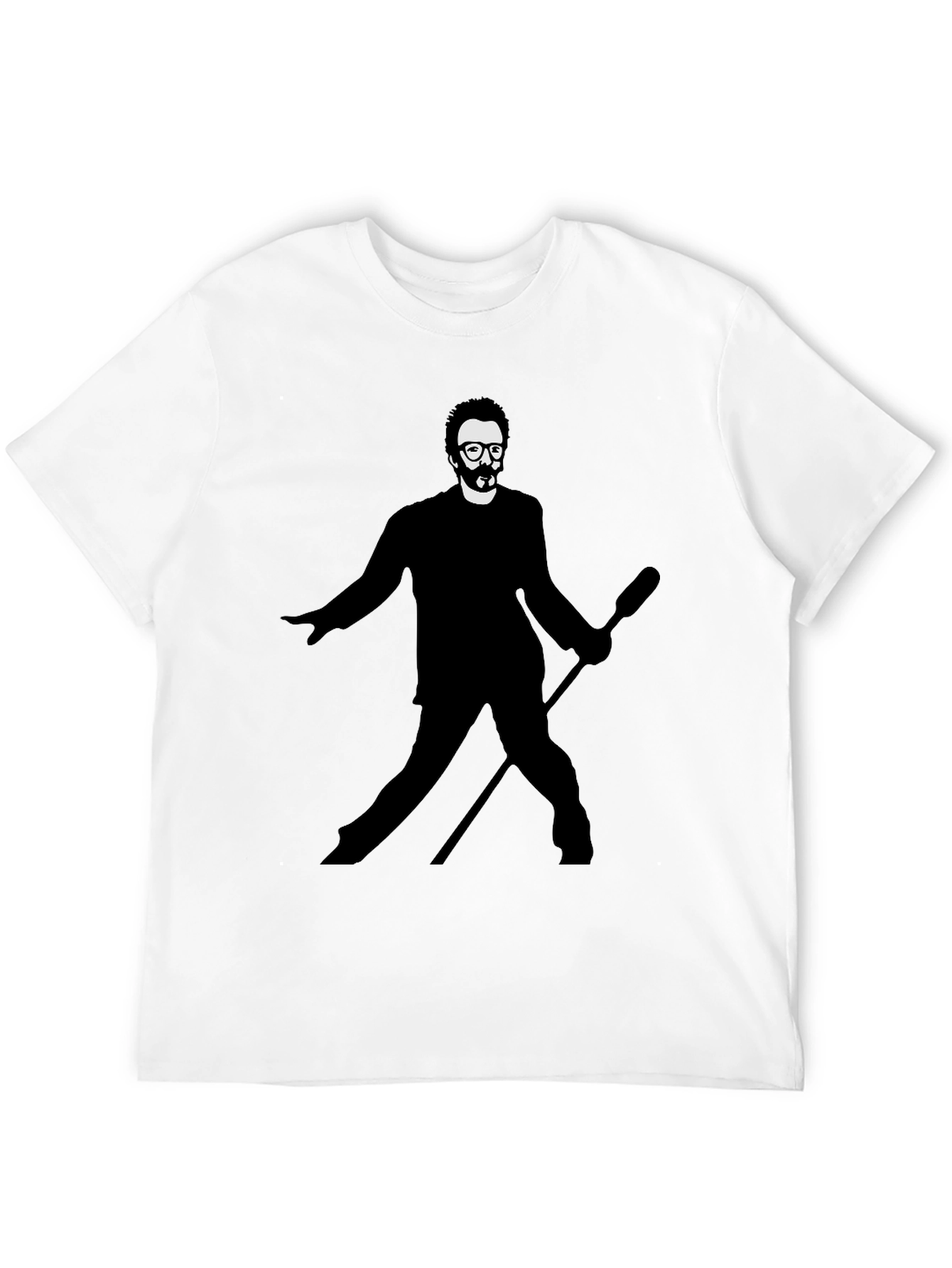 Mens Black T-Shirt - Silhouetted Figure Graphic Tee