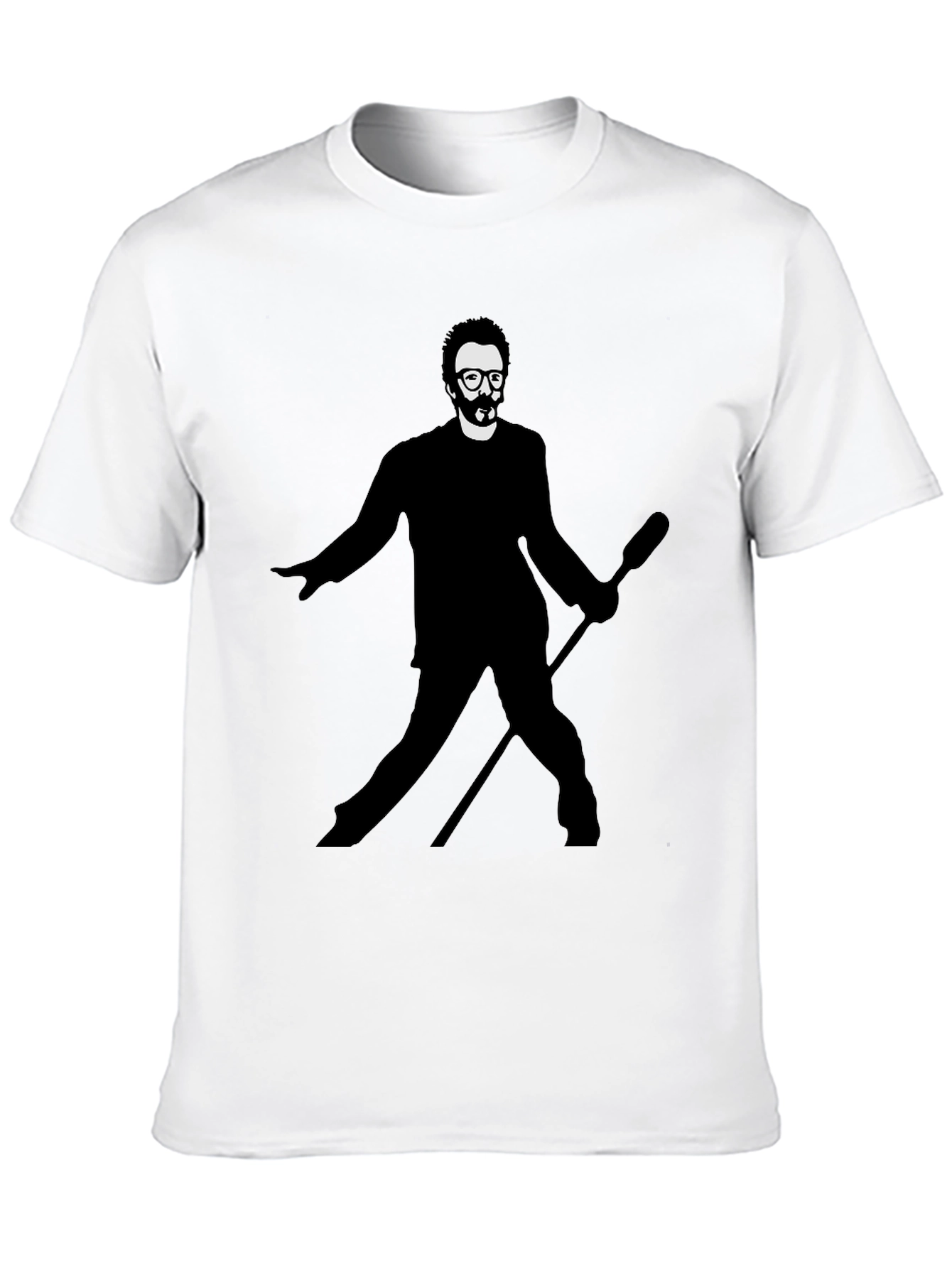 Mens Black T-Shirt - Silhouetted Figure Graphic Tee