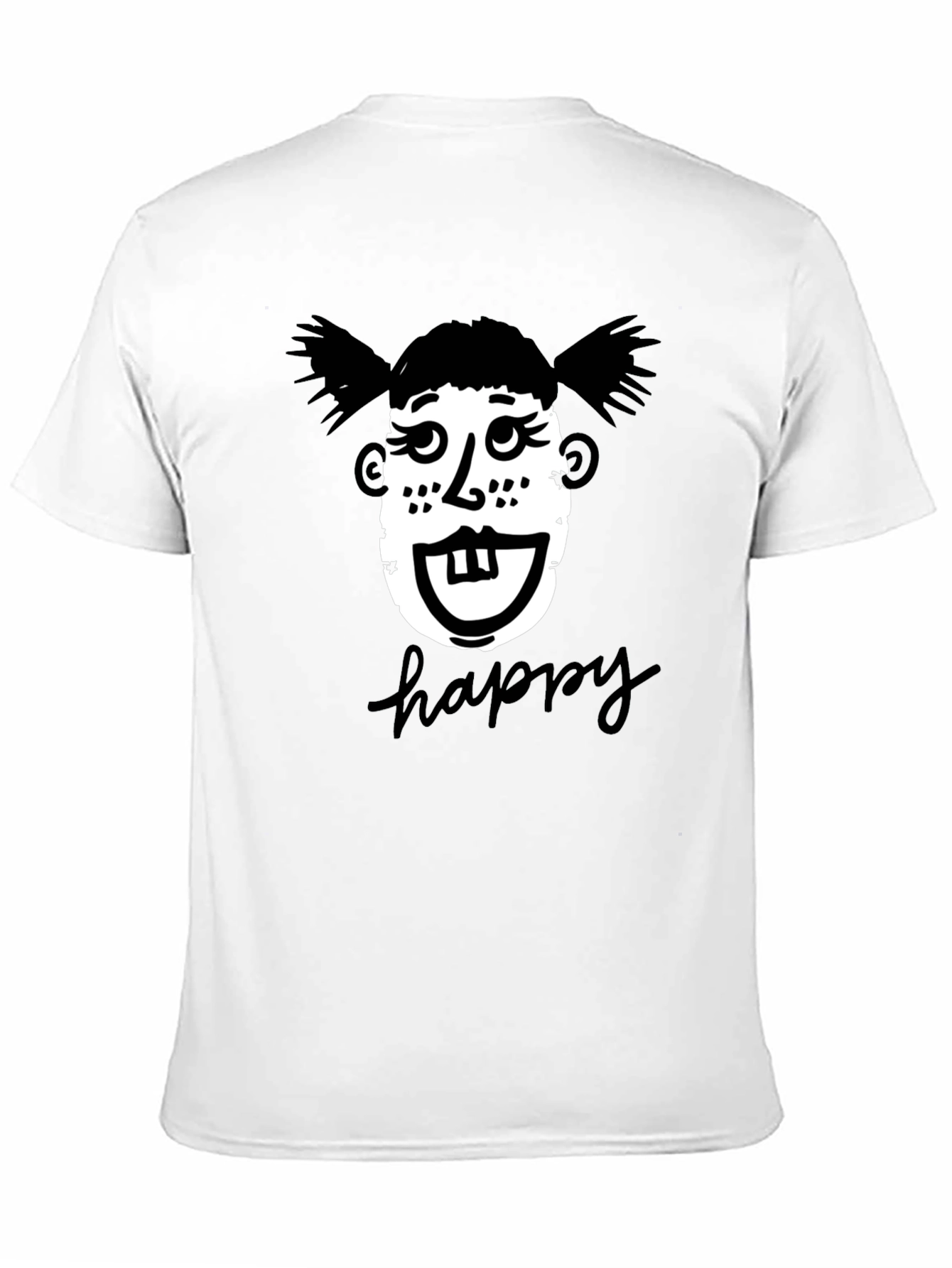 Funny Face Happy T-Shirt - Unisex Black Tee