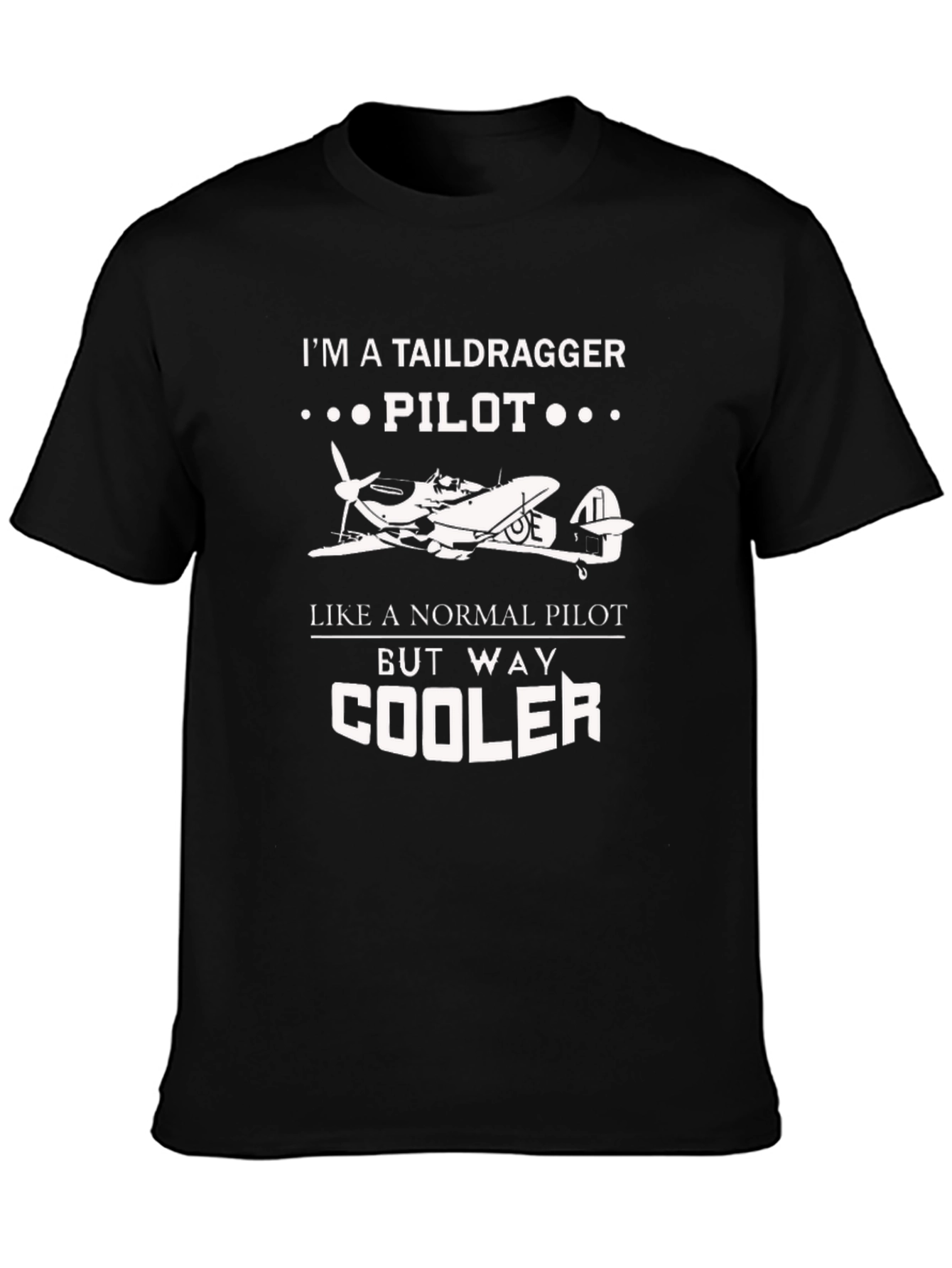 Taildragger Pilot Black T-Shirt - Aviation Gift