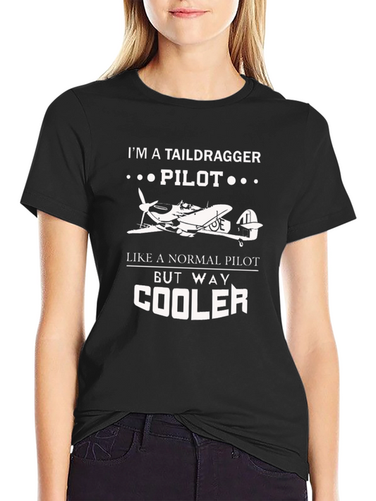 Taildragger Pilot Black T-Shirt - Aviation Gift