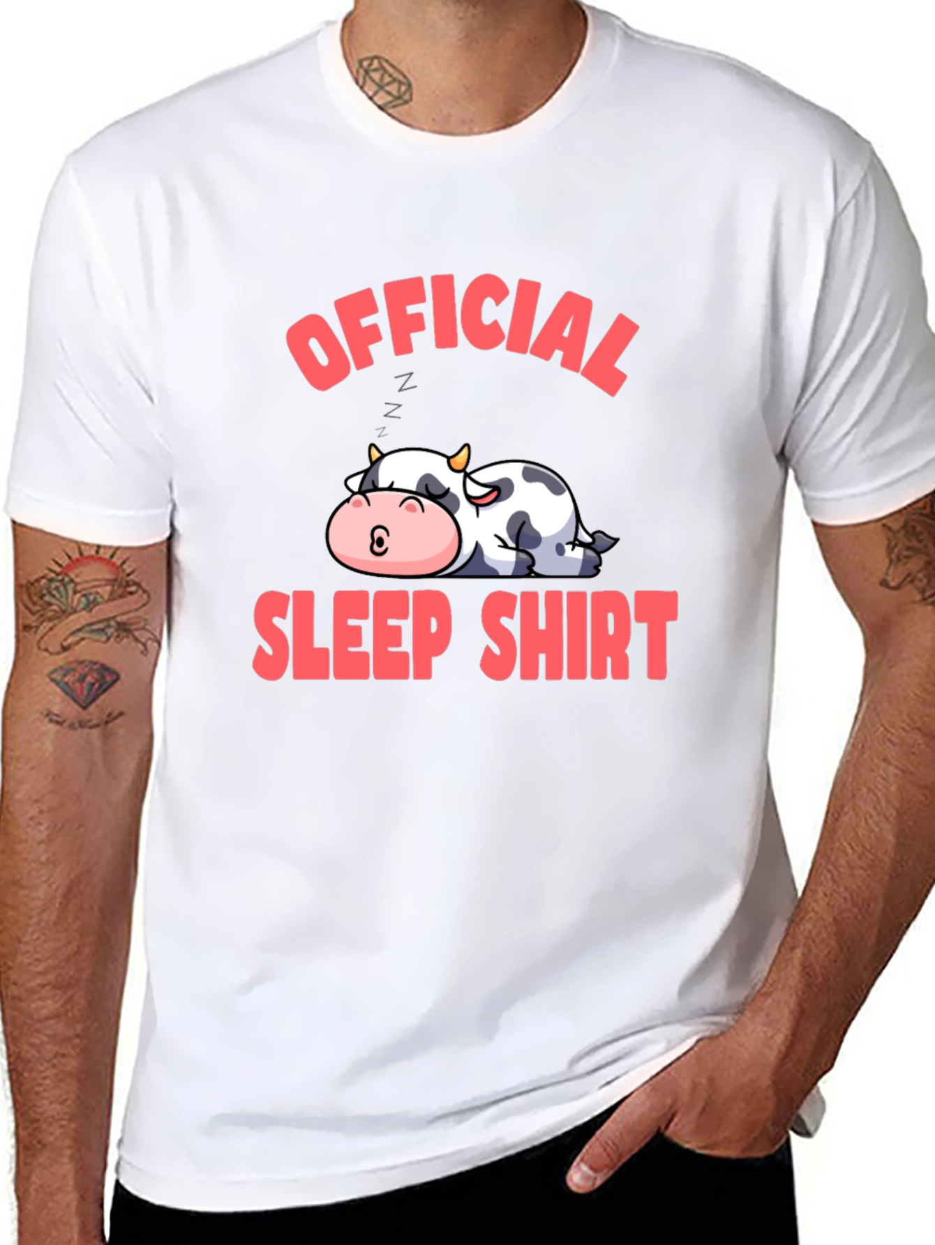 Official Sleep Shirt Cow Graphic Tee
