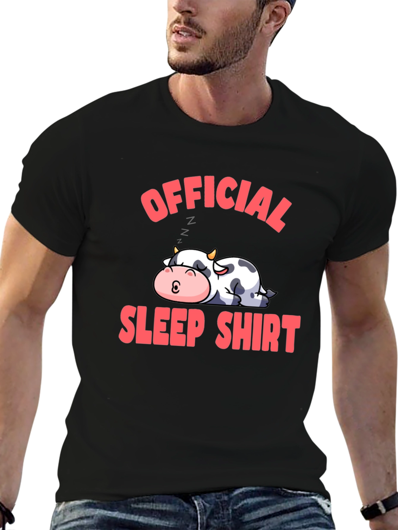 Official Sleep Shirt Cow Graphic Tee