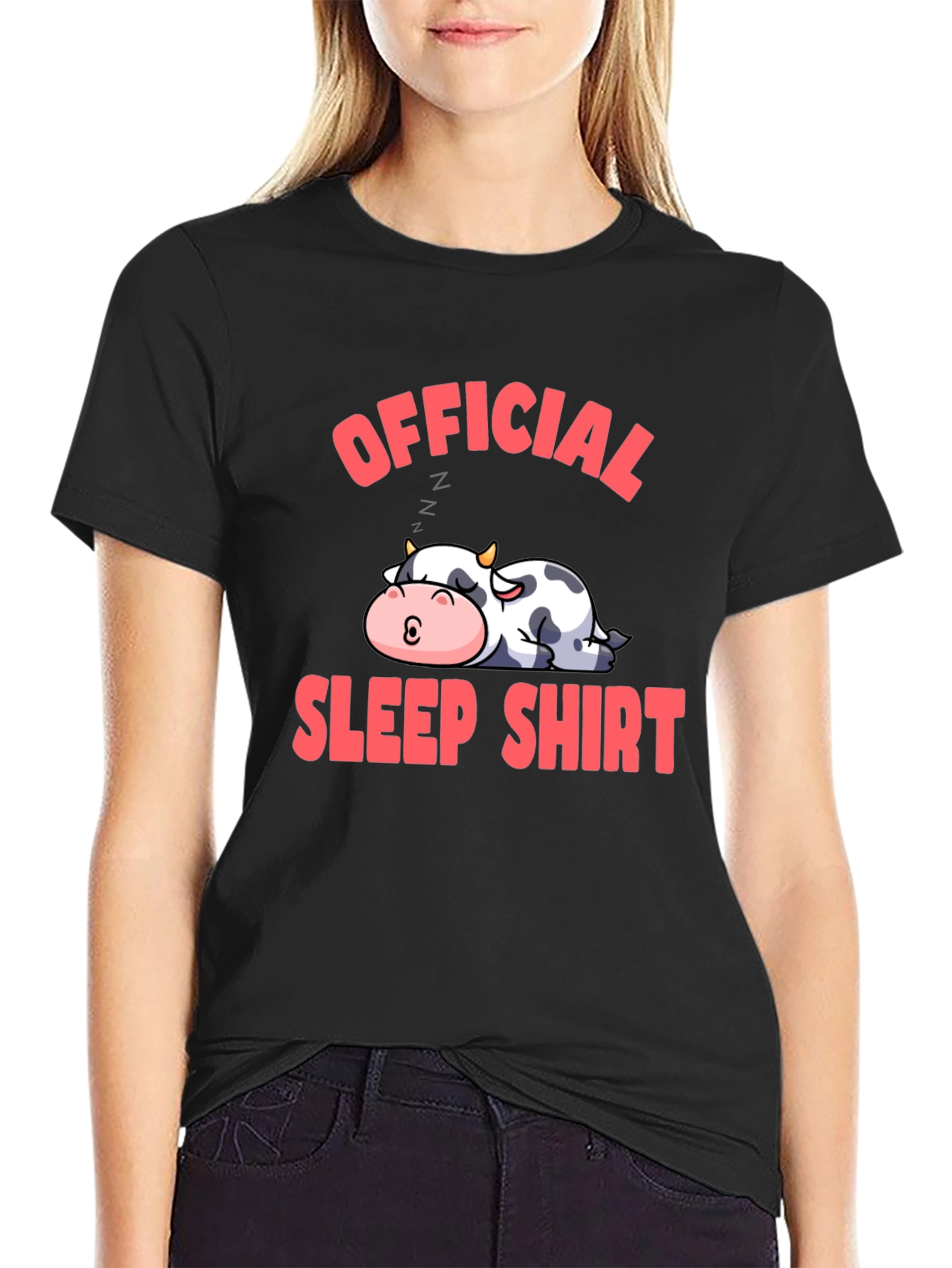 Official Sleep Shirt Cow Graphic Tee