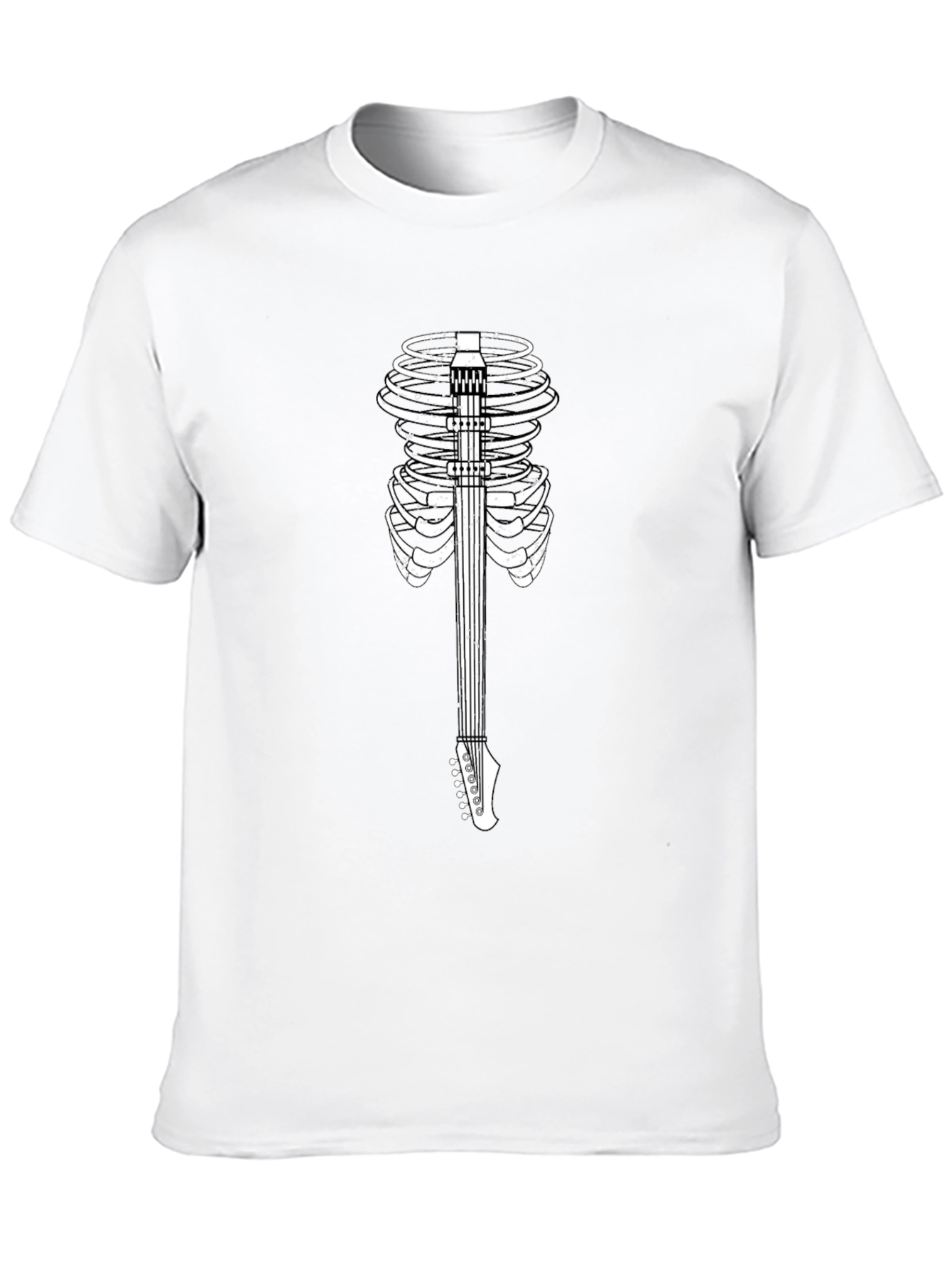Skeleton Guitar Ribcage Graphic Tee