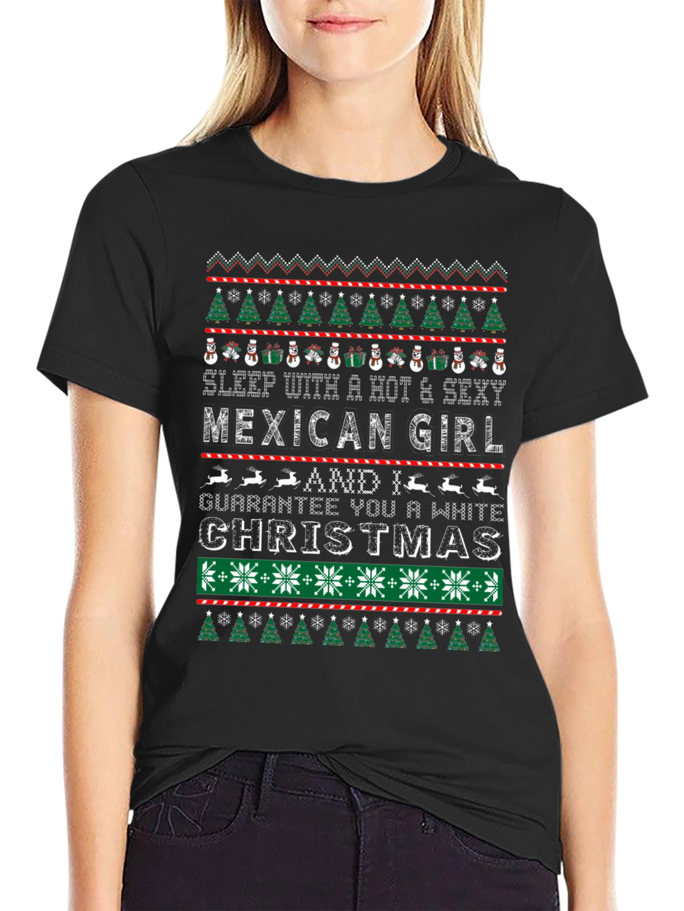 Sleep with a Mexican Girl Christmas T-Shirt