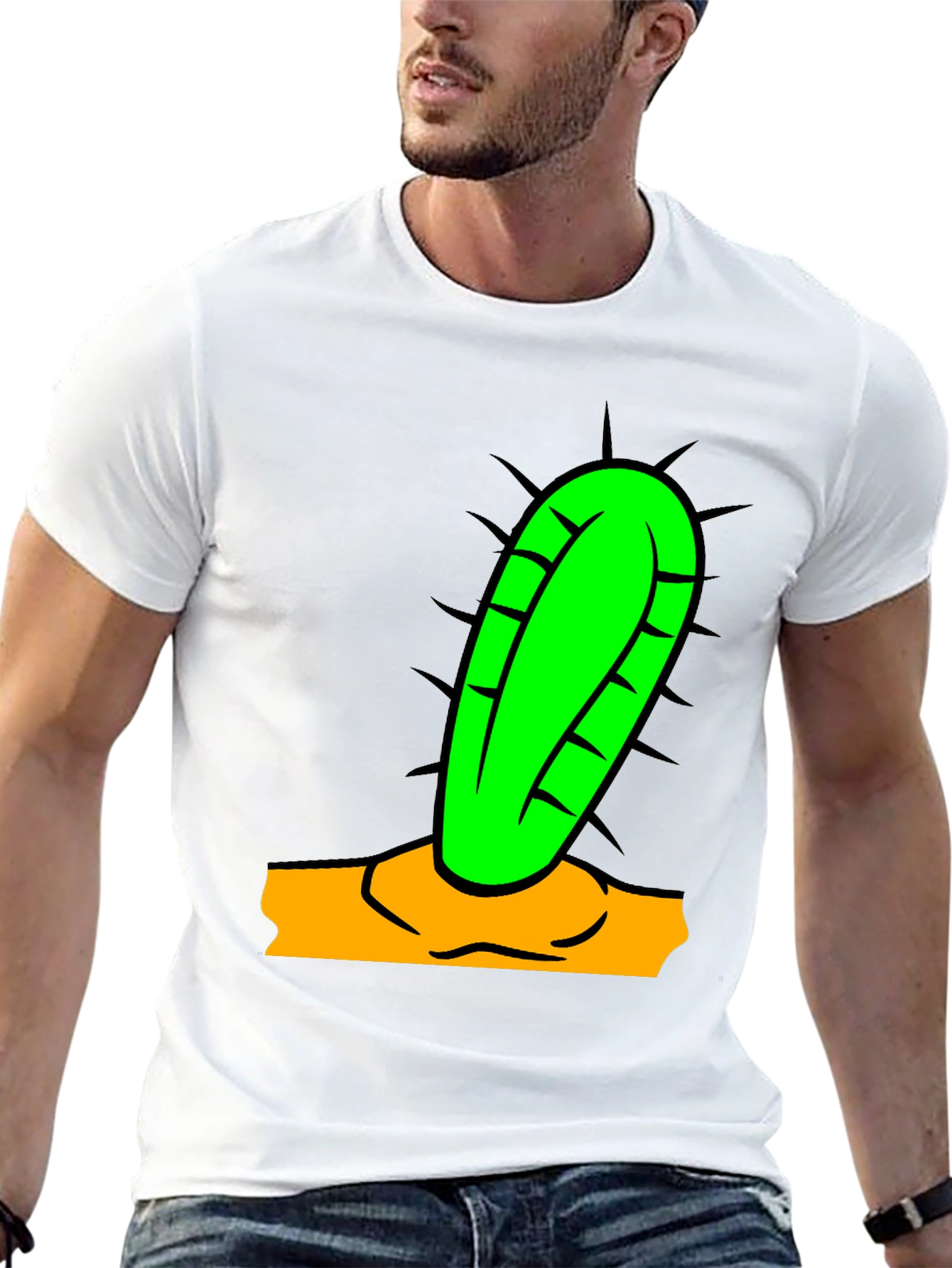 Cactus Graphic Tee - Black Cotton Blend Shirt