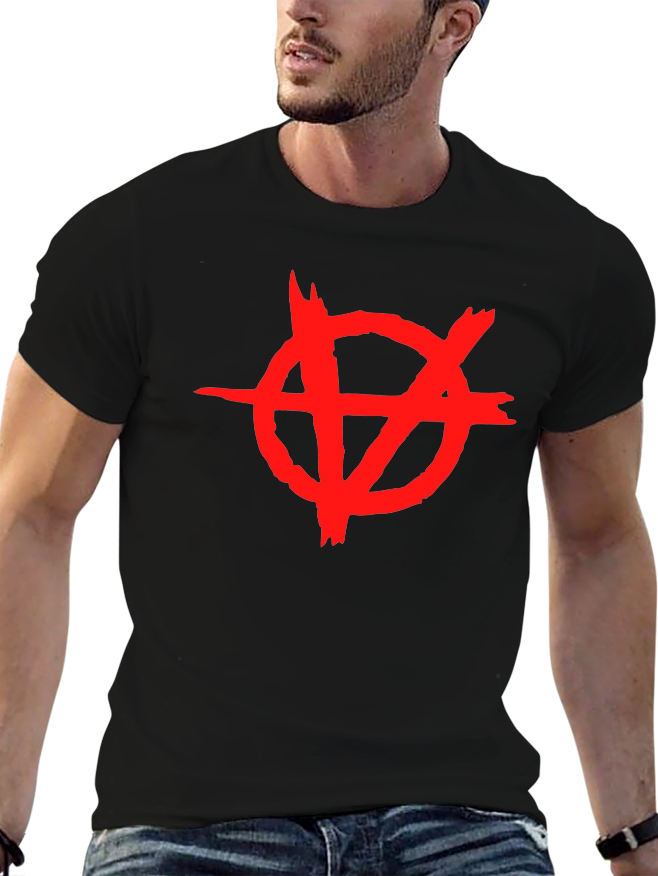 Anarchy Symbol Tee - Edgy Graphic Print Shirt
