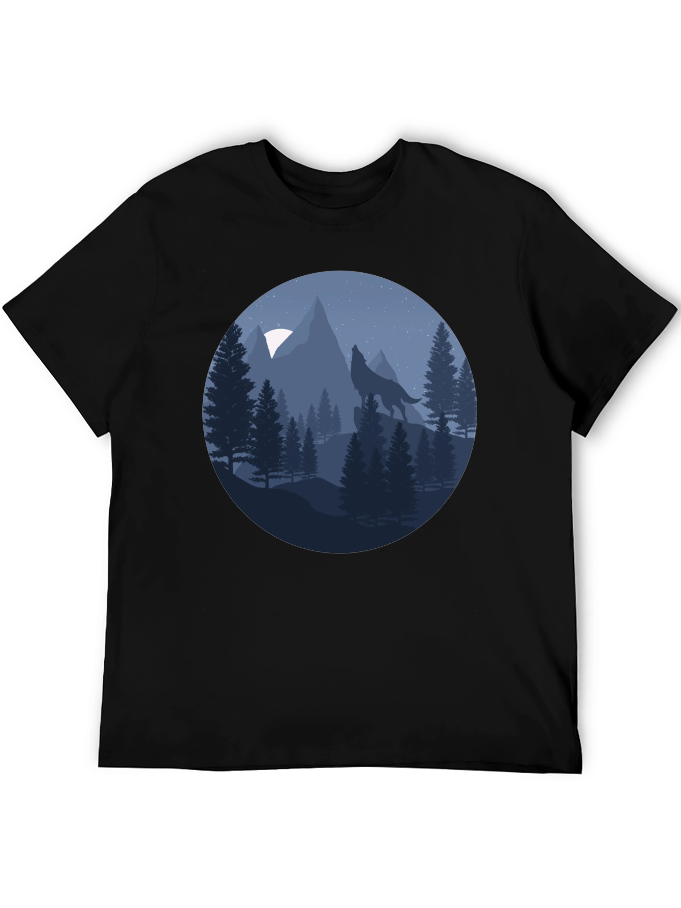 Wolf Howling at Moon T-Shirt - Nature Graphic Tee
