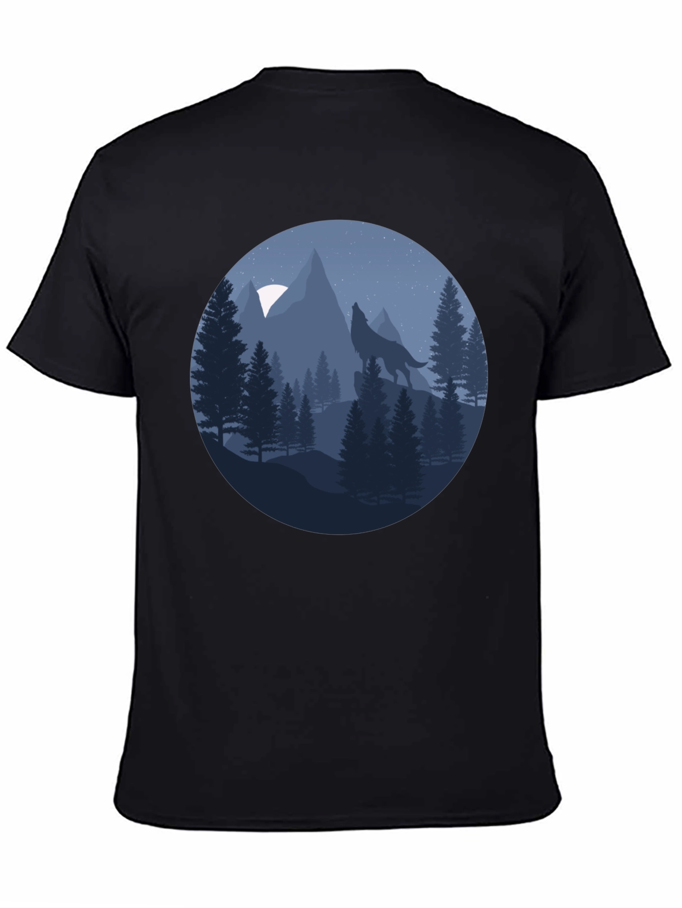 Wolf Howling at Moon T-Shirt - Nature Graphic Tee