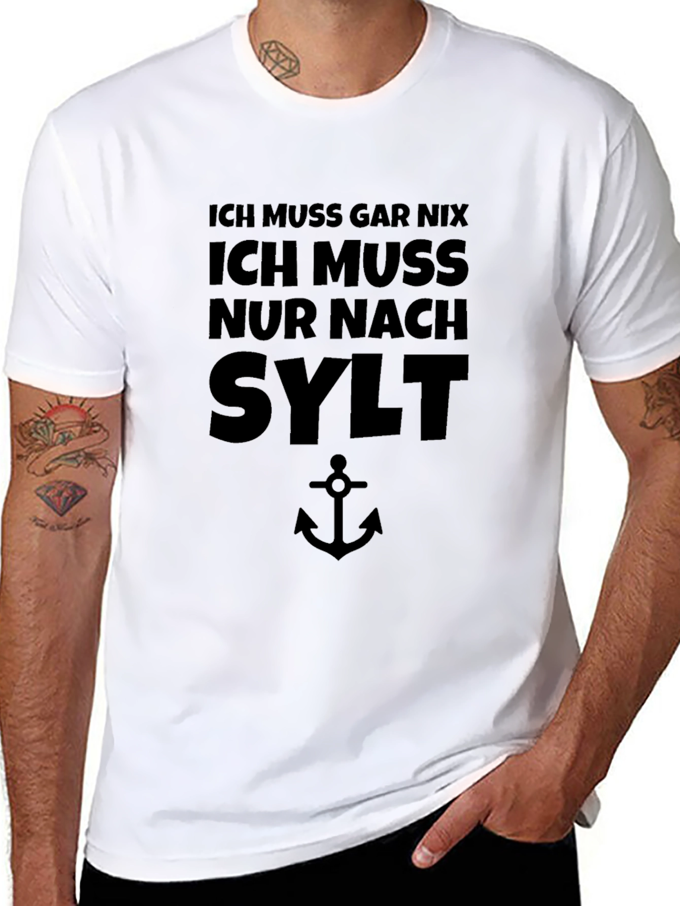 Ich Muss Nach Sylt Mens Black T-Shirt