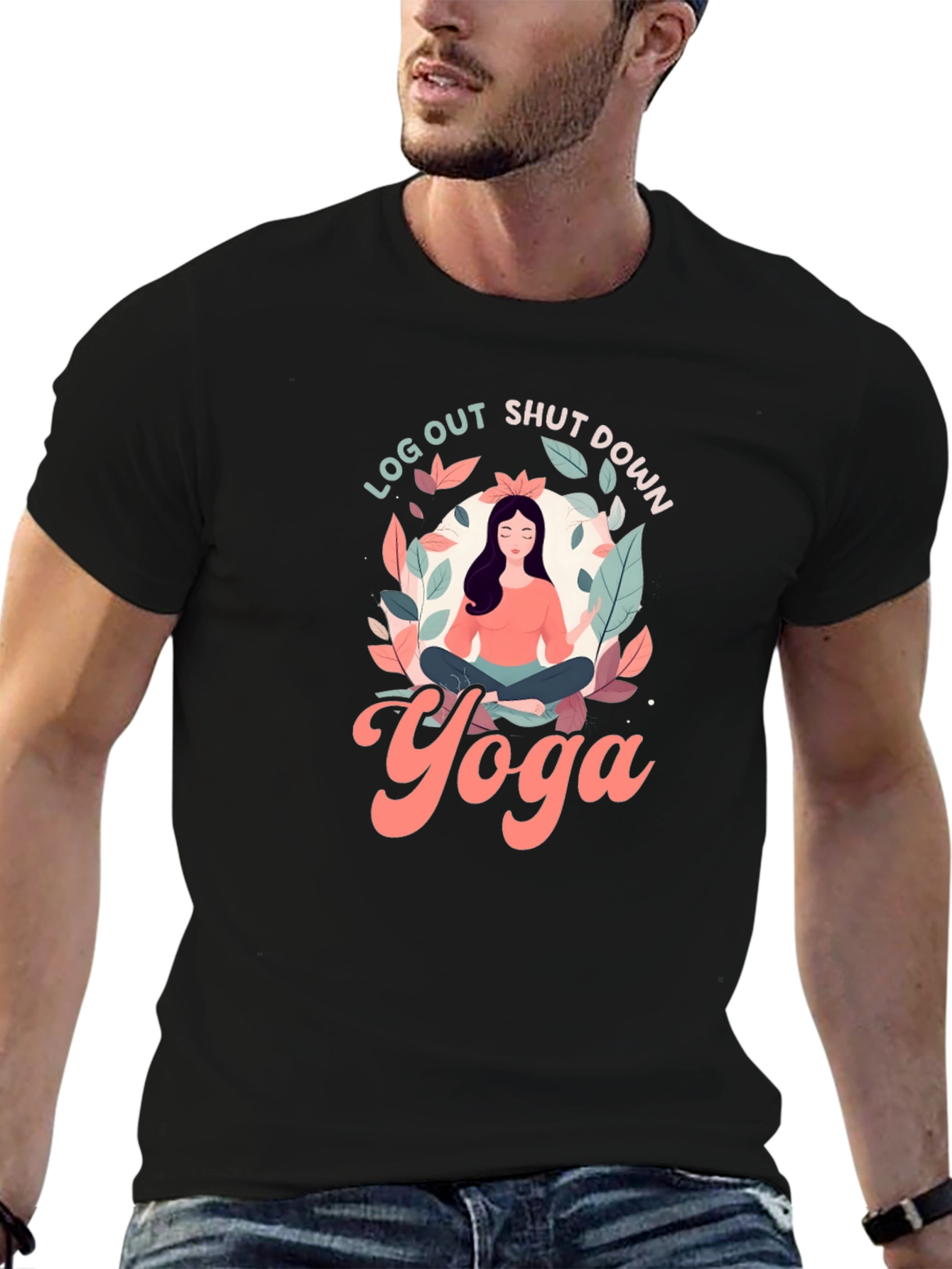 Log Out Shut Down Yoga T-Shirt