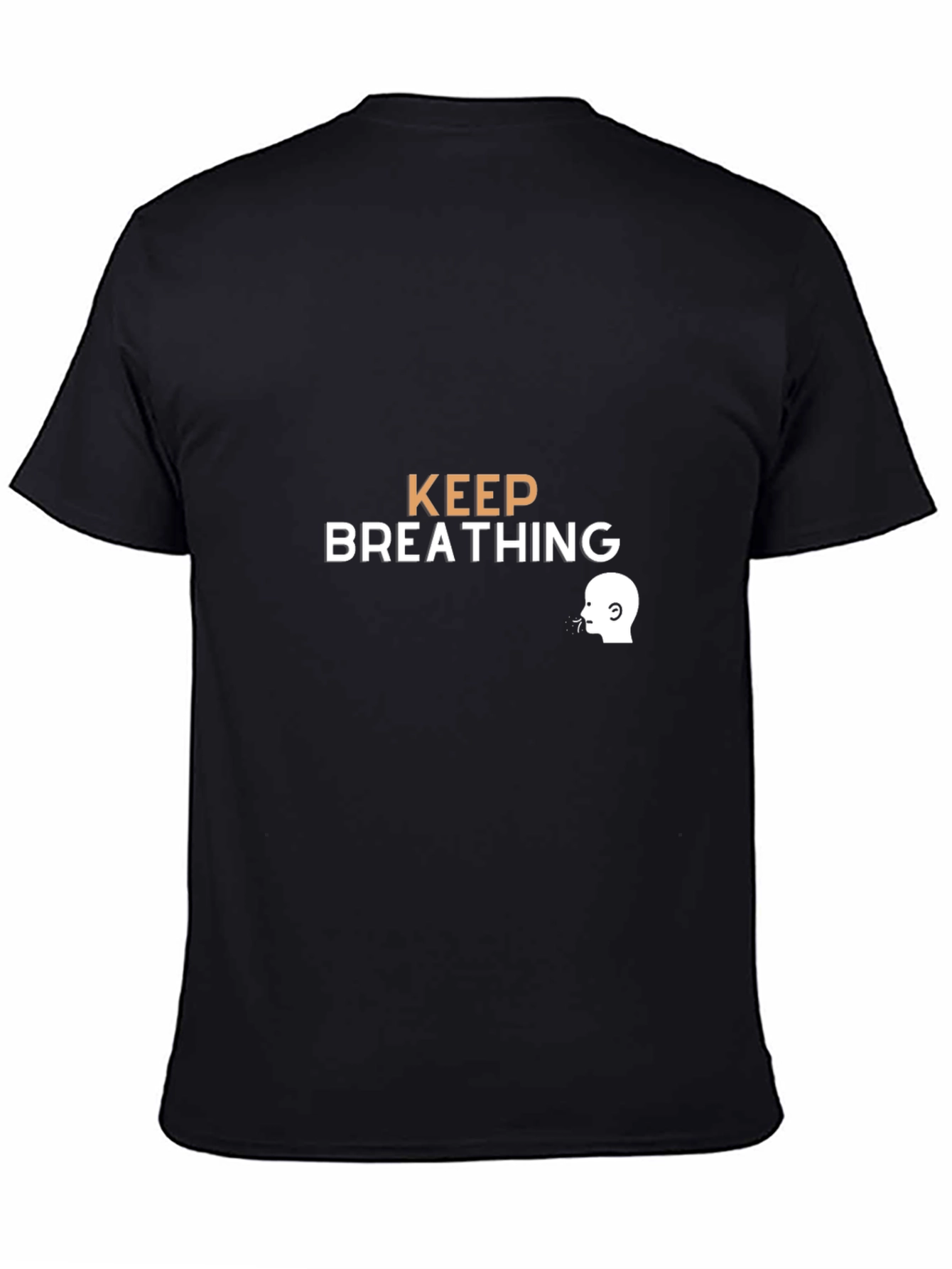 Keep Breathing Graphic Tee - Black Cotton Casual T-Shirt
