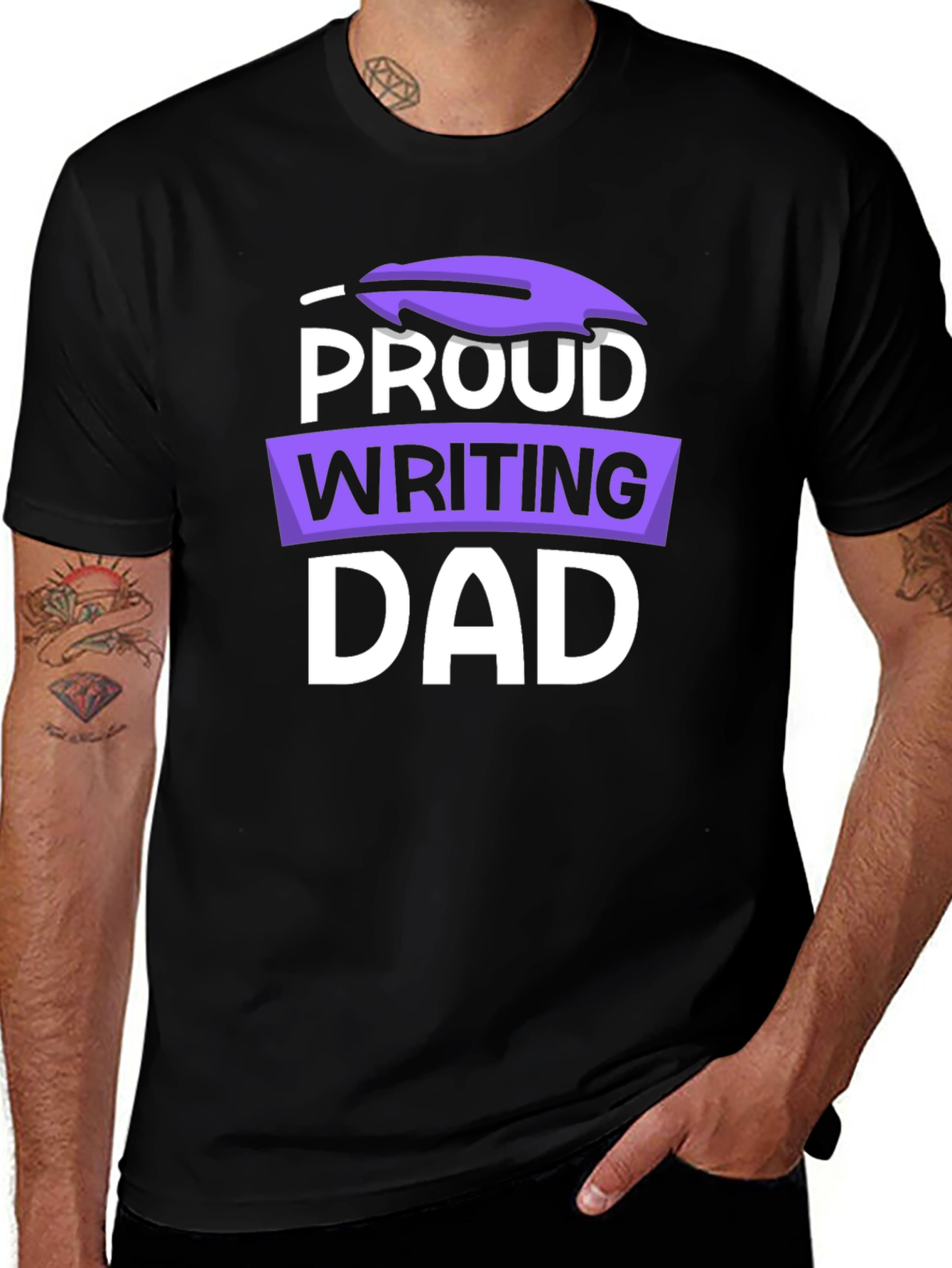 Proud Writing Dad Graphic T-Shirt