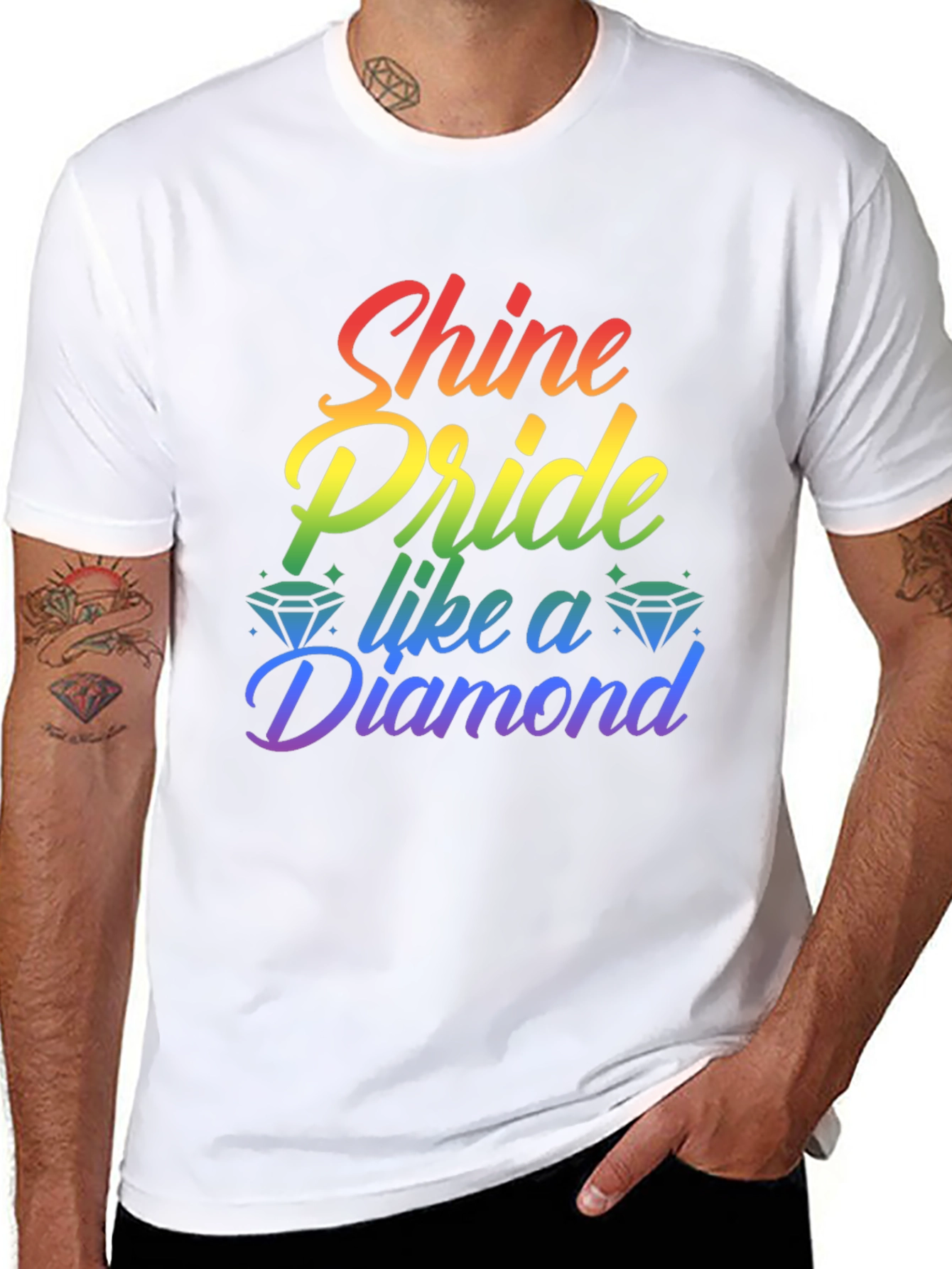 Shine Pride Like a Diamond Rainbow Tee