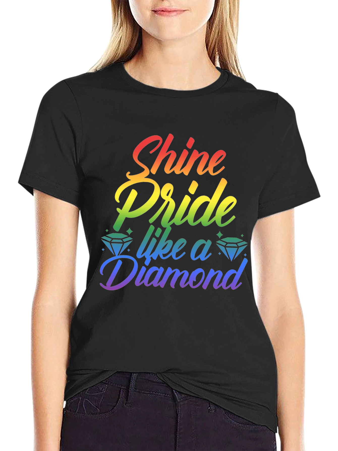 Shine Pride Like a Diamond Rainbow Tee
