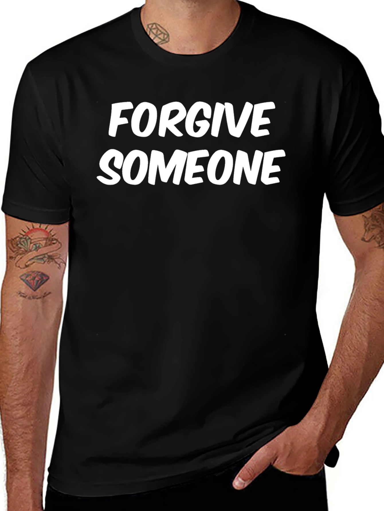 Forgive Someone Graphic Tee - Black Cotton T-Shirt