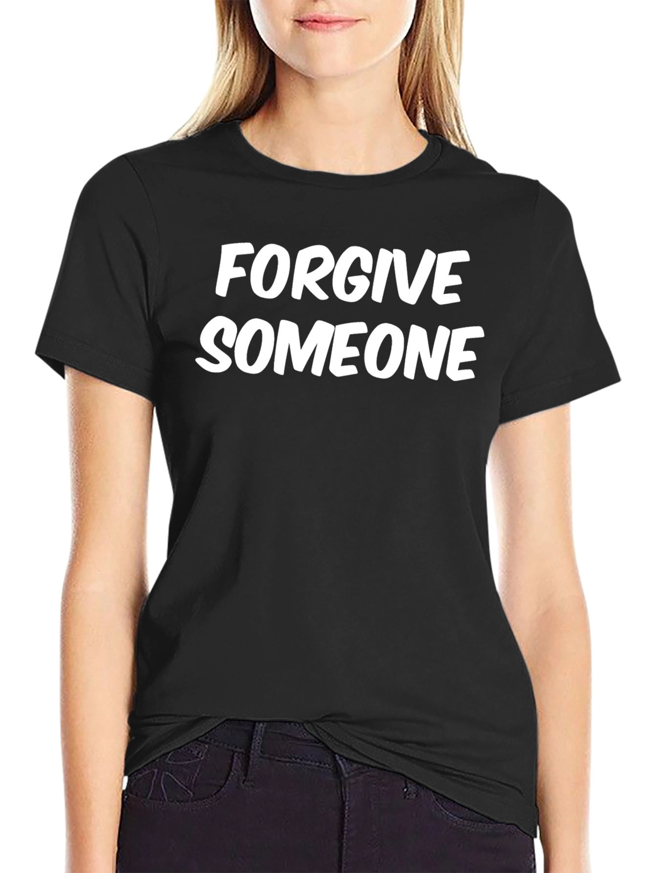 Forgive Someone Graphic Tee - Black Cotton T-Shirt