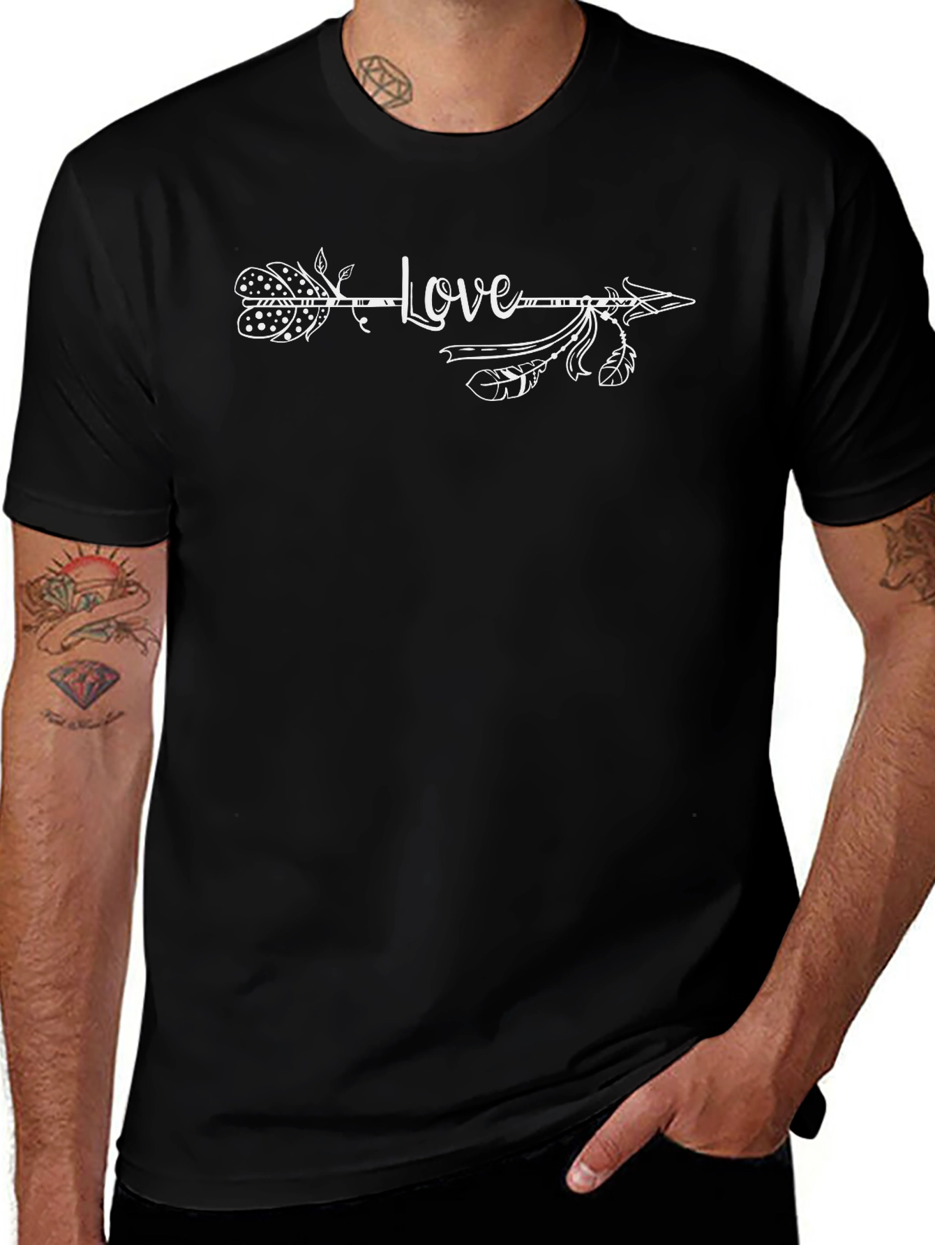 Love Arrow Graphic Tee - Black