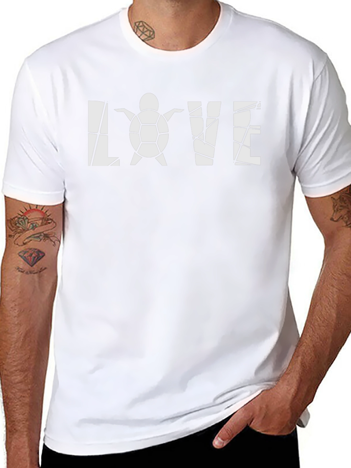 Love Turtle Graphic T-Shirt - Black Cotton Tee