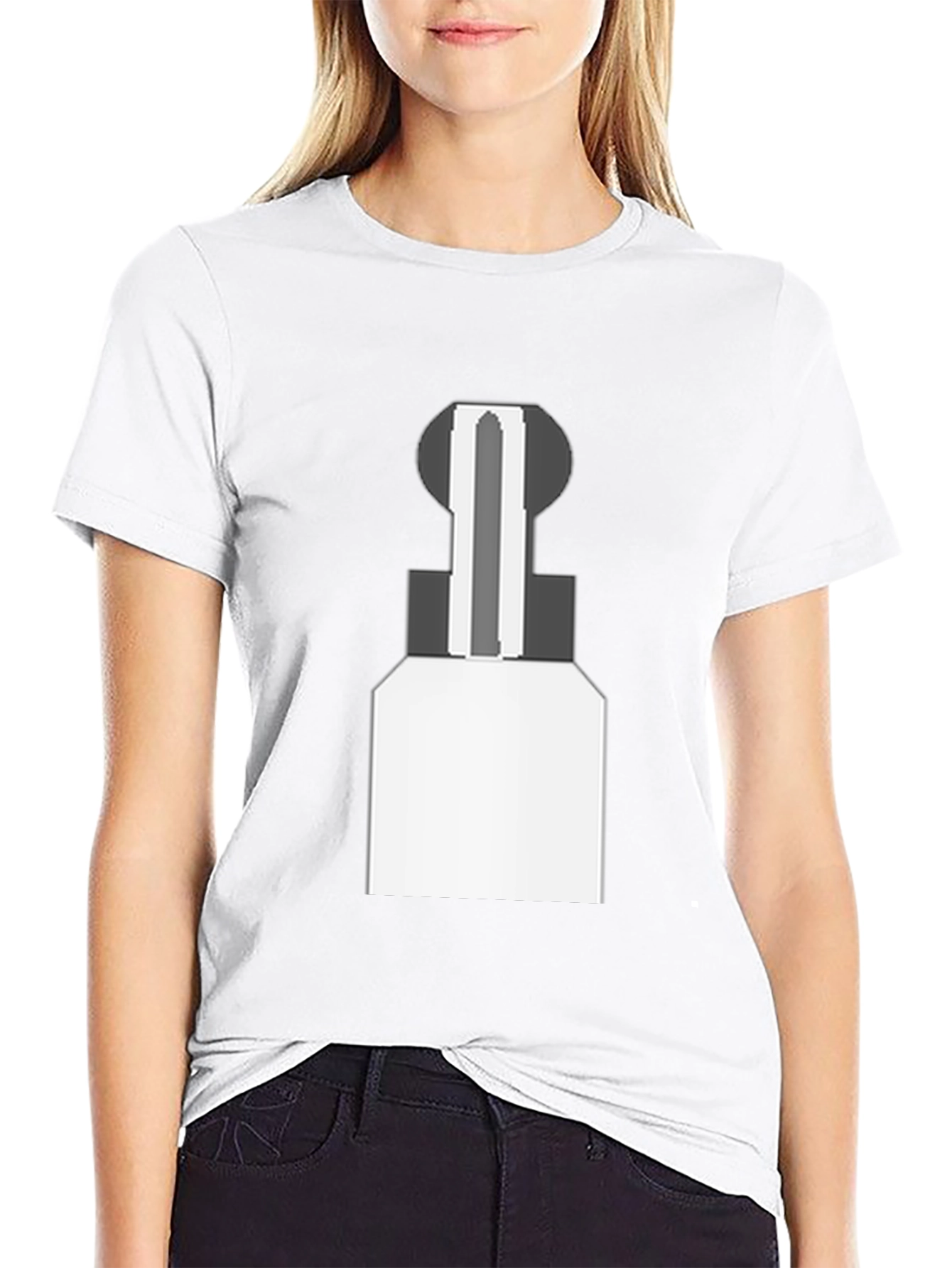 Abstract Chess Piece Graphic Tee - Black