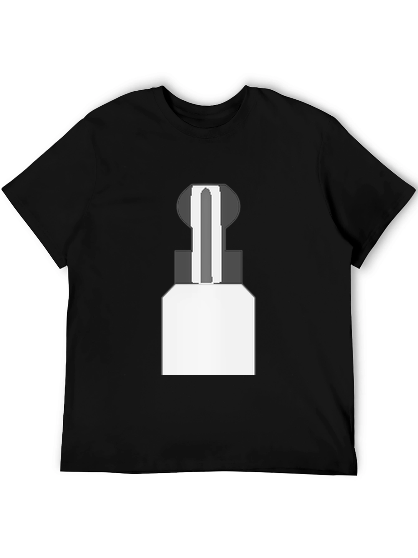 Abstract Chess Piece Graphic Tee - Black