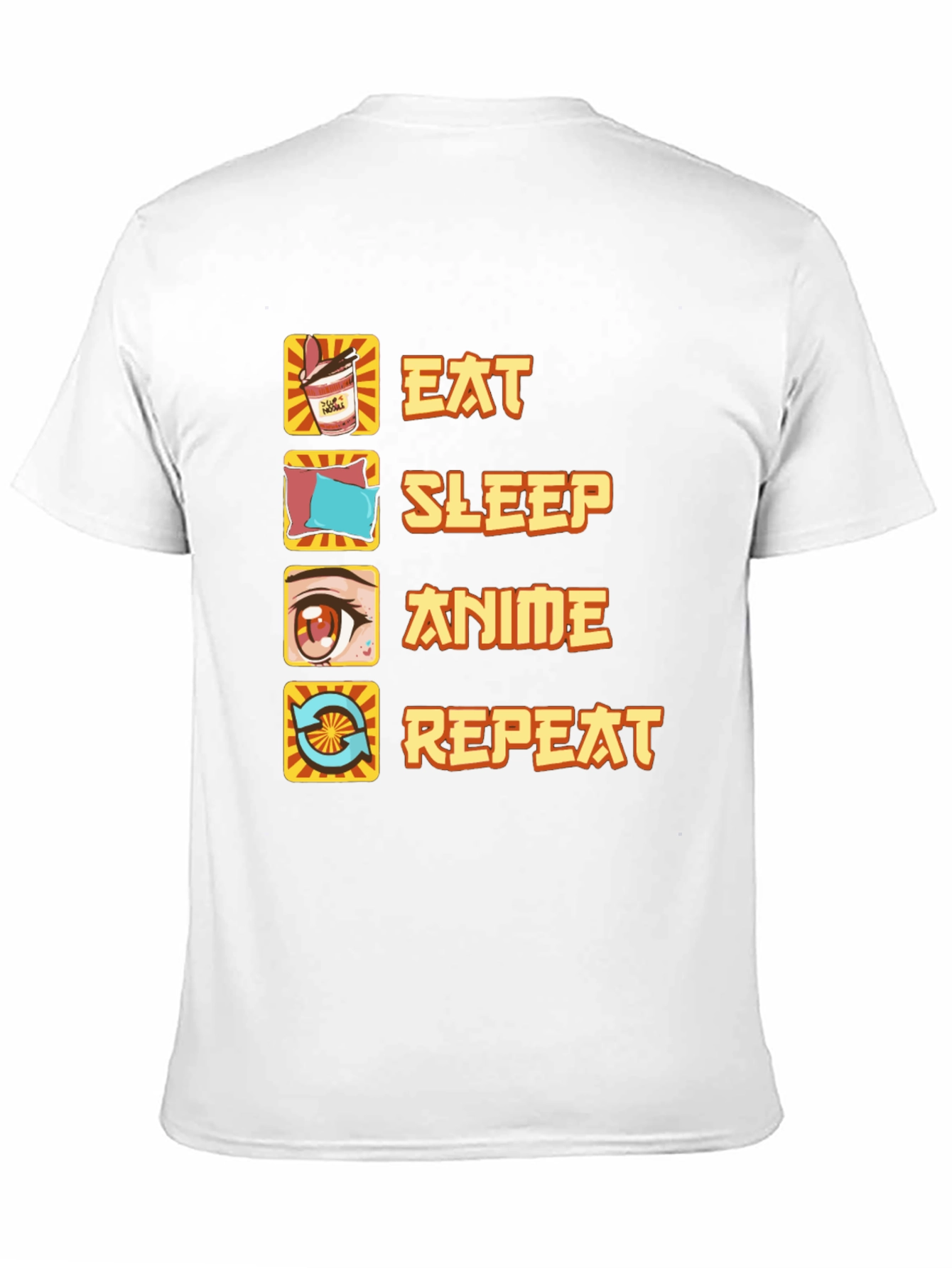 Eat Sleep Anime Repeat Black T-Shirt