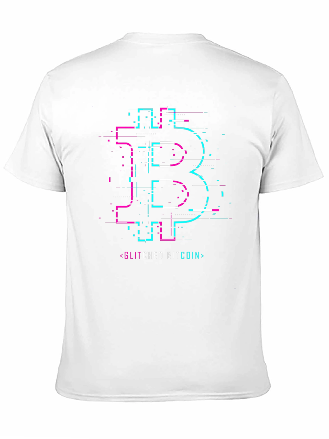 Glitch Bitcoin Graphic Tee - Crypto Style